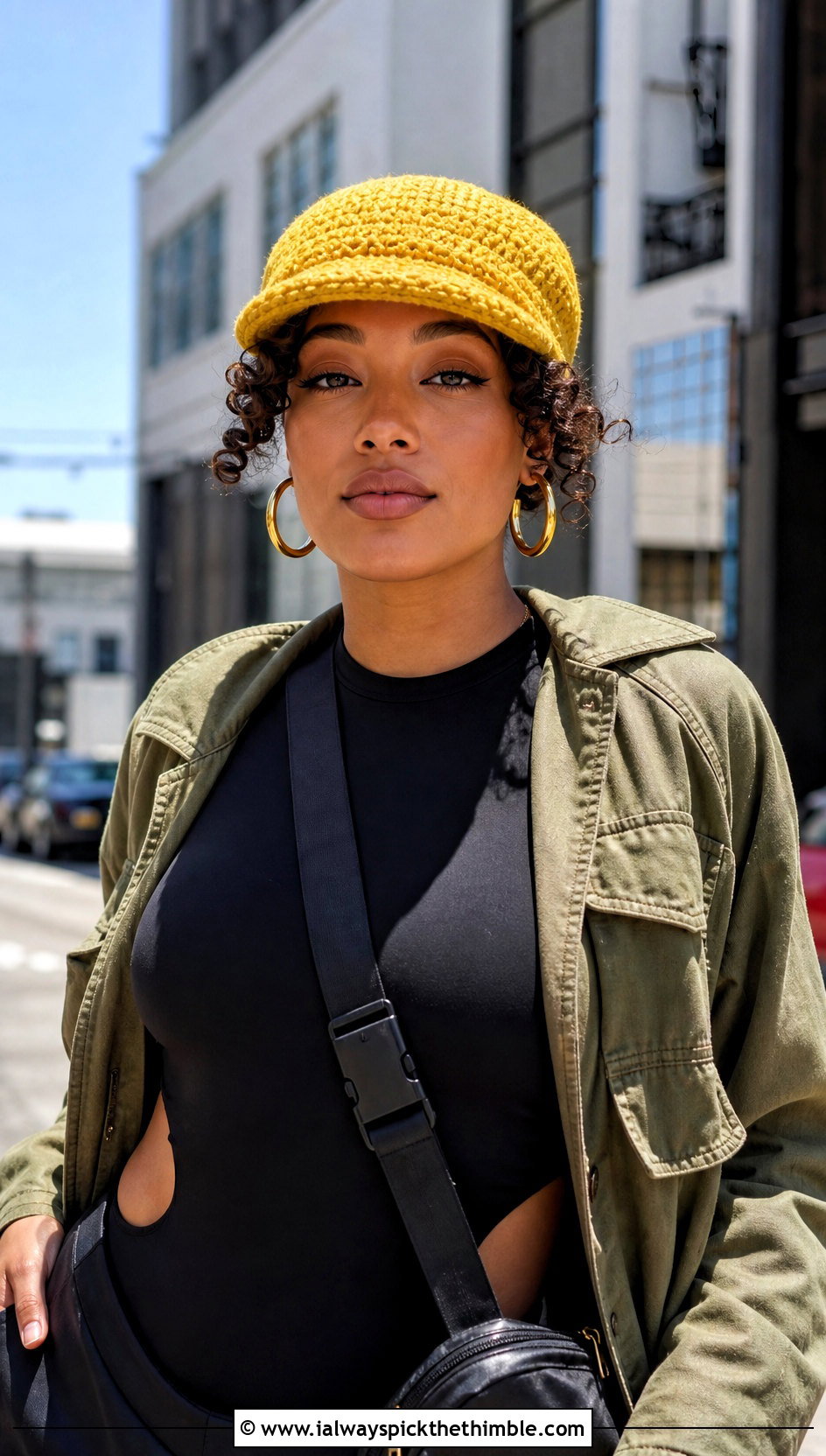 Curly Cue Newsboy Hat With Cargo Pants - 20 Crochet Curly Cue Hat outfit ideas