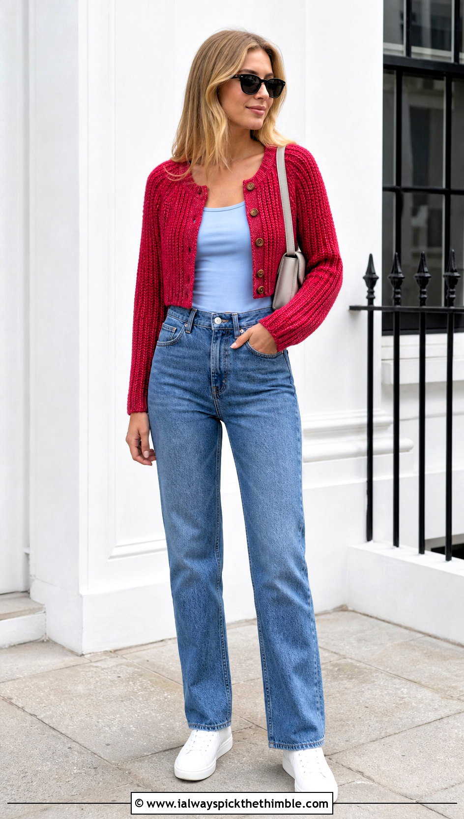 Currant Cropped Ribbed Crochet Cardigan With Straight Leg Jeans - 15 currant crochet cardigan outfit ideas