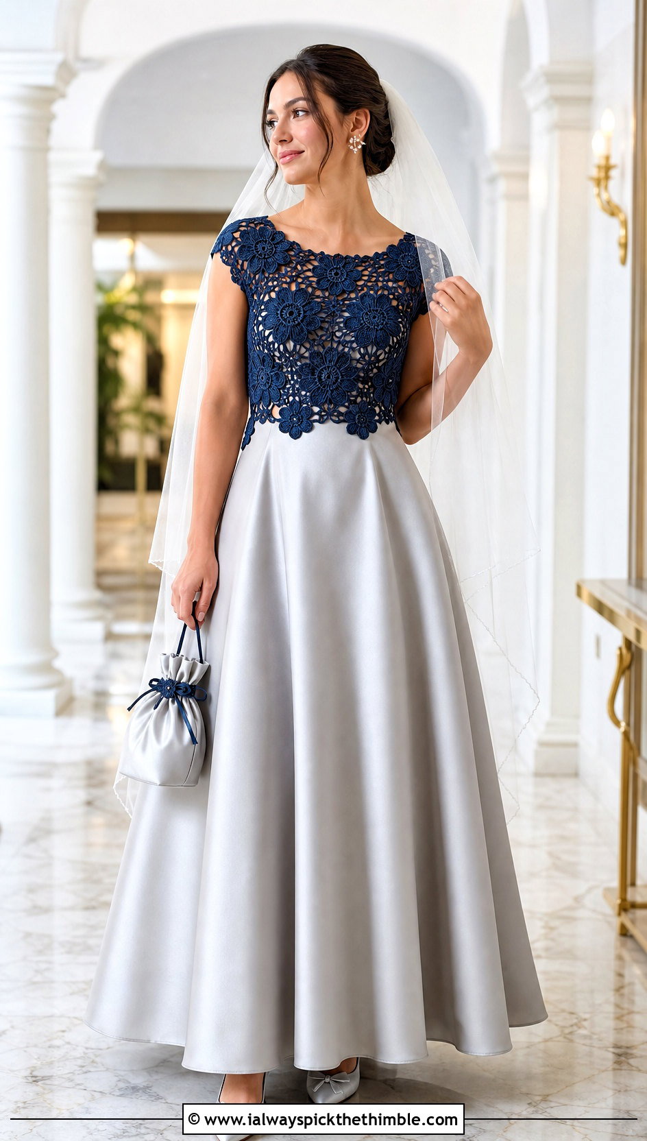 DIY Crochet Bodice And Satin Skirt Wedding Dress With Bow Heels - 25 diy crochet wedding dress outfit ideas