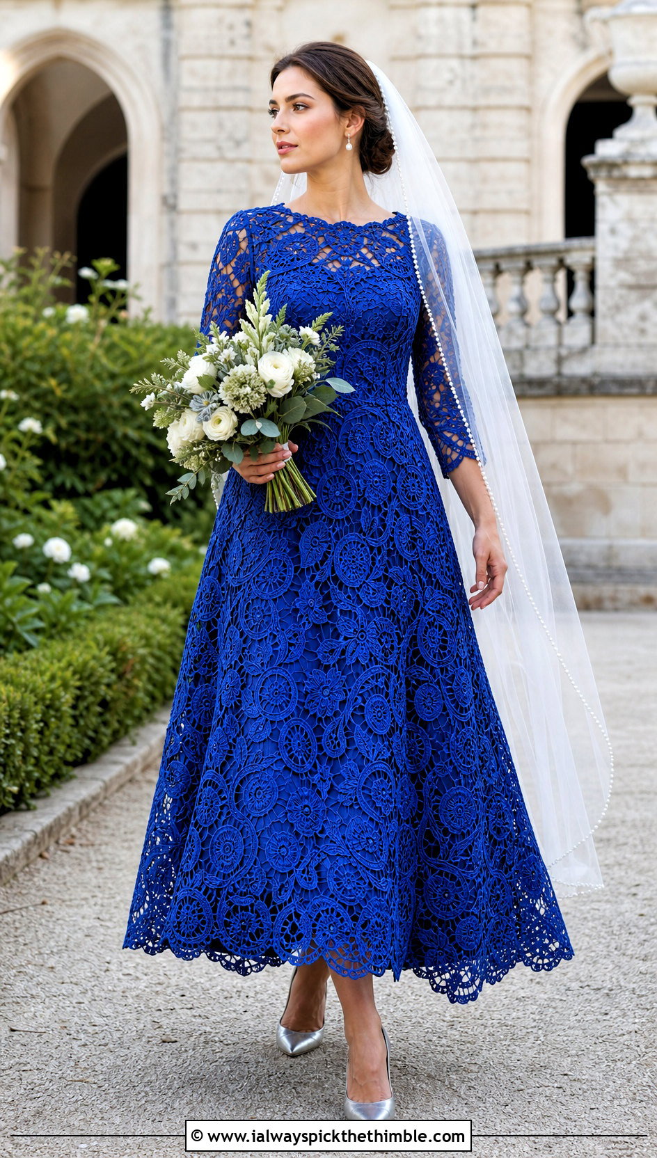 DIY Irish Crochet Lace A Line Wedding Dress With Pearl Veil - 25 diy crochet wedding dress outfit ideas