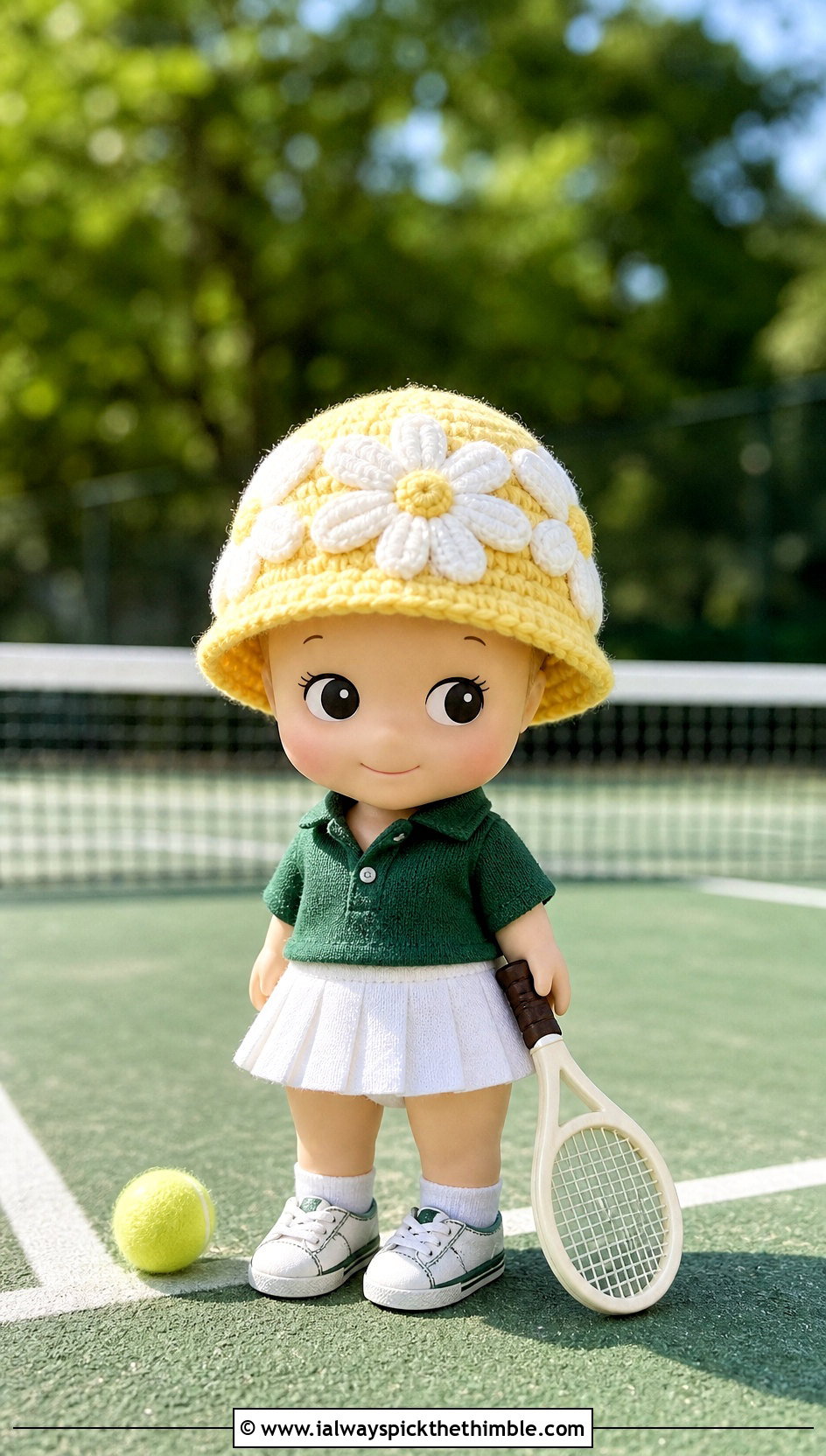Daisy Bucket Sonny Angel Crochet Hat With Tennis Outfit - 20 sonny angel crochet hat outfit ideas