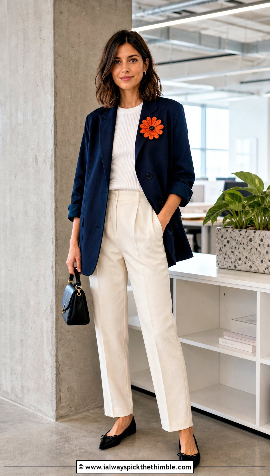 Daisy Crochet Patch Blazer Outfit - 20 crochet patches on clothes and outfit ideas