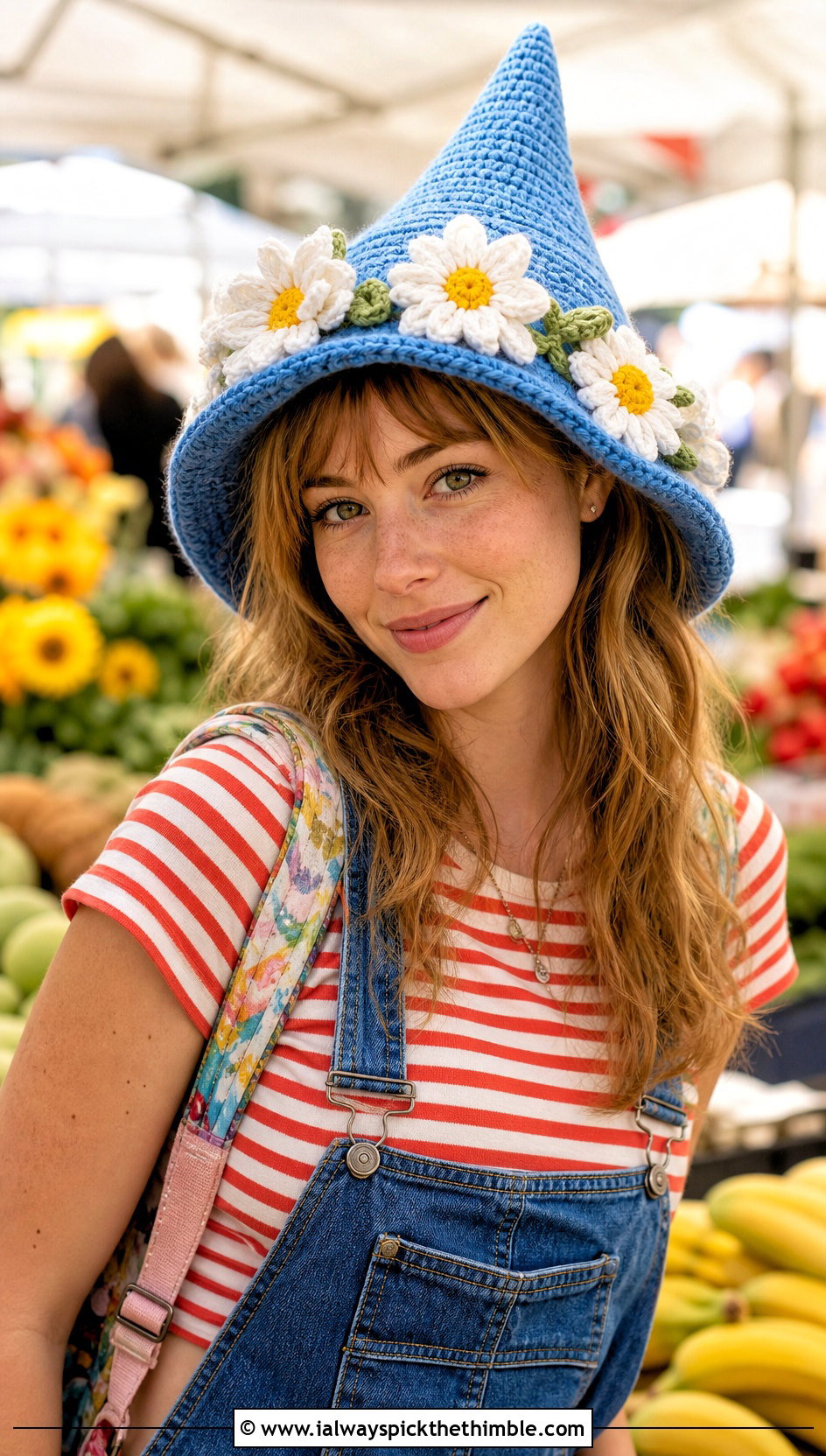 Daisy Crown Crochet Fairy Hat With Overall Outfit - 20 Crochet Fairy Hat outfit ideas