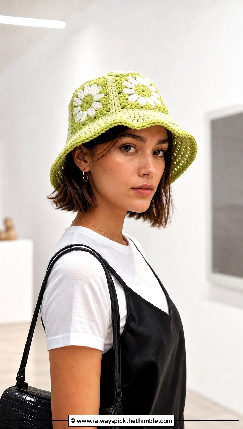 Daisy Granny Square Bucket Hat With Slip Dress - 25 Granny Square Bucket Hat outfit ideas