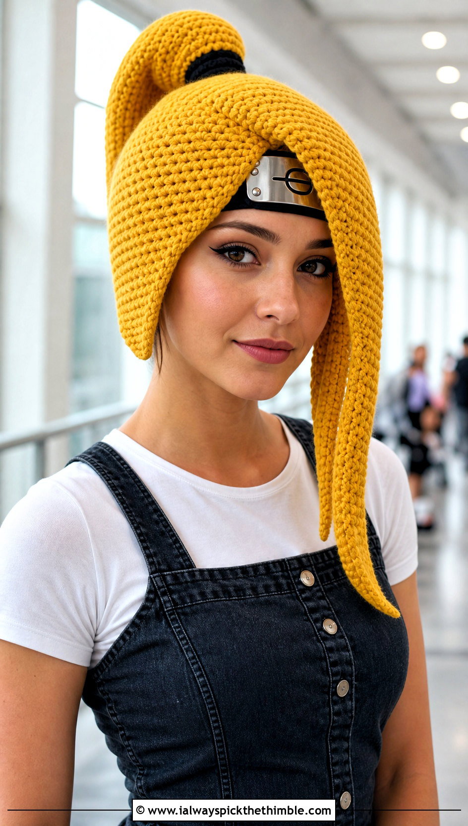 Deidara Ponytail Hat With Denim Dress - 20 naruto crochet hat outfit ideas