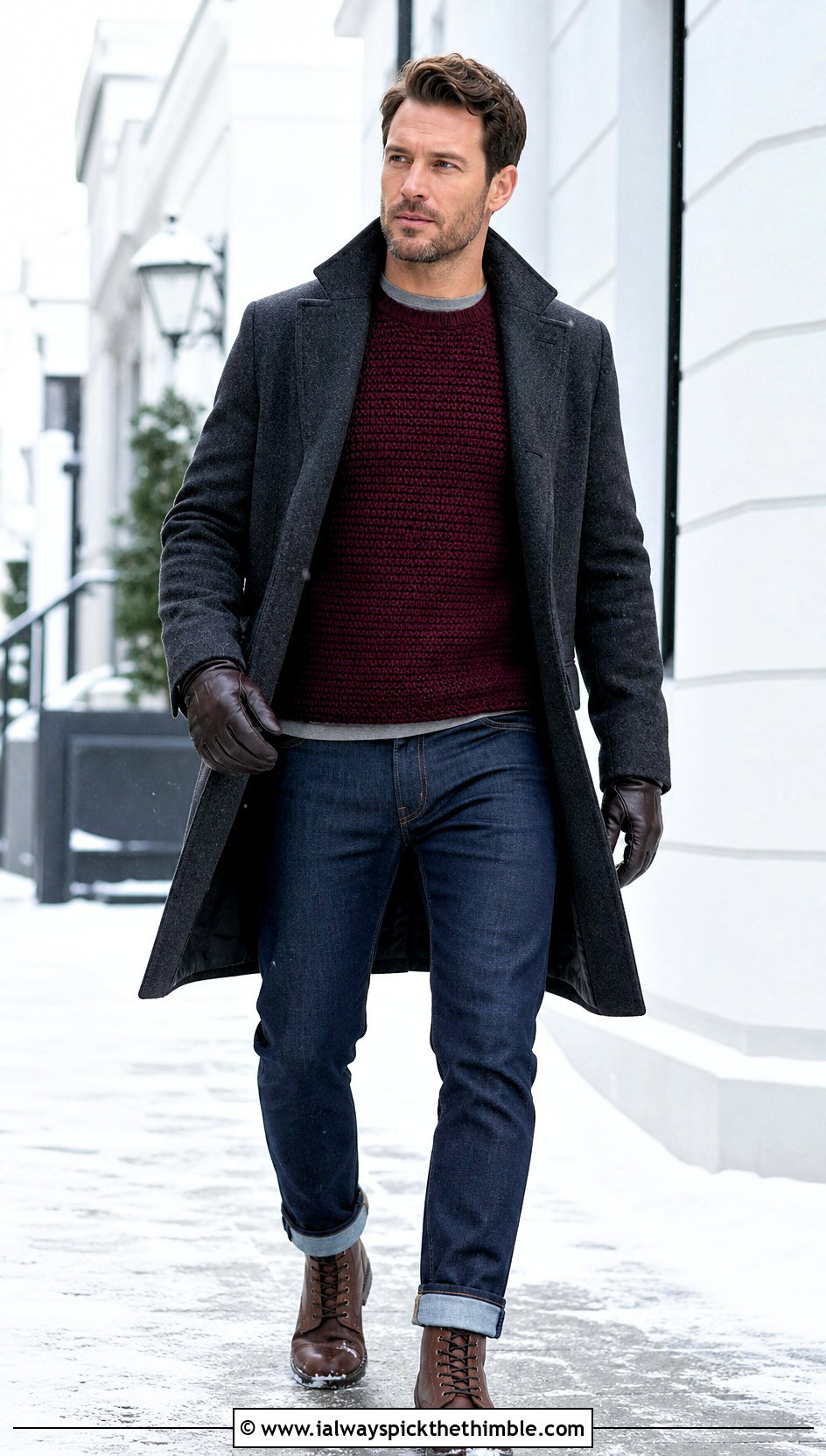 Dense Crochet Crewneck Top With Winter Layers - 25 crochet top for men outfit ideas