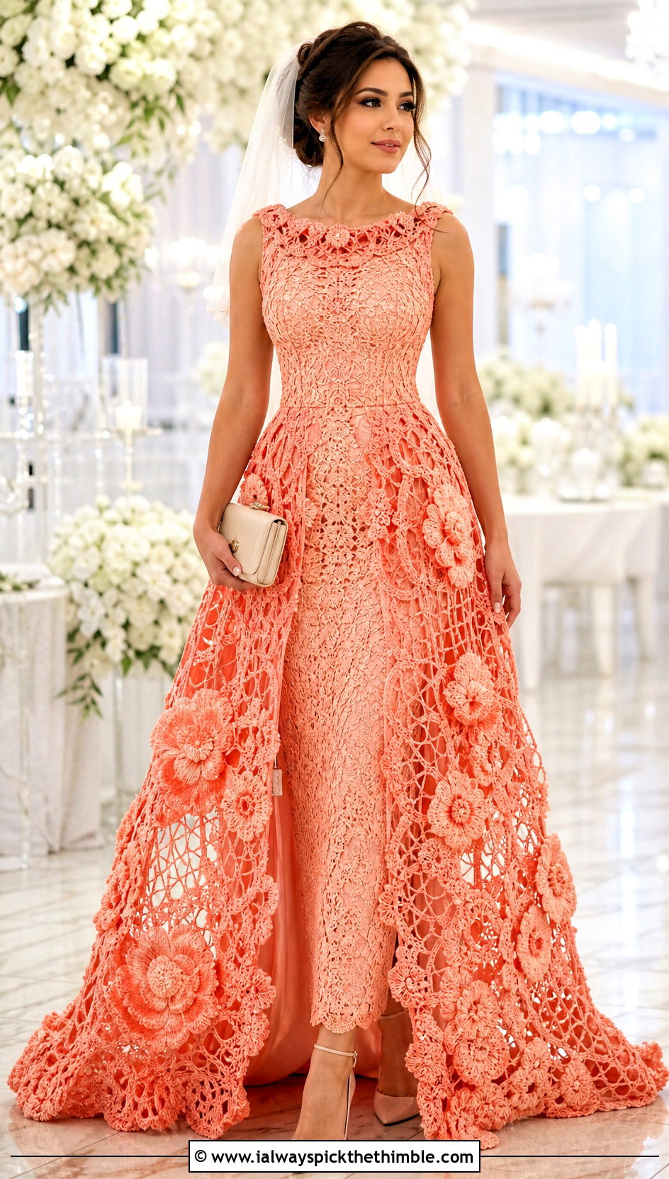 Detachable Overskirt Irish Crochet Wedding Dress - 20 Irish Crochet Wedding Dress outfit ideas