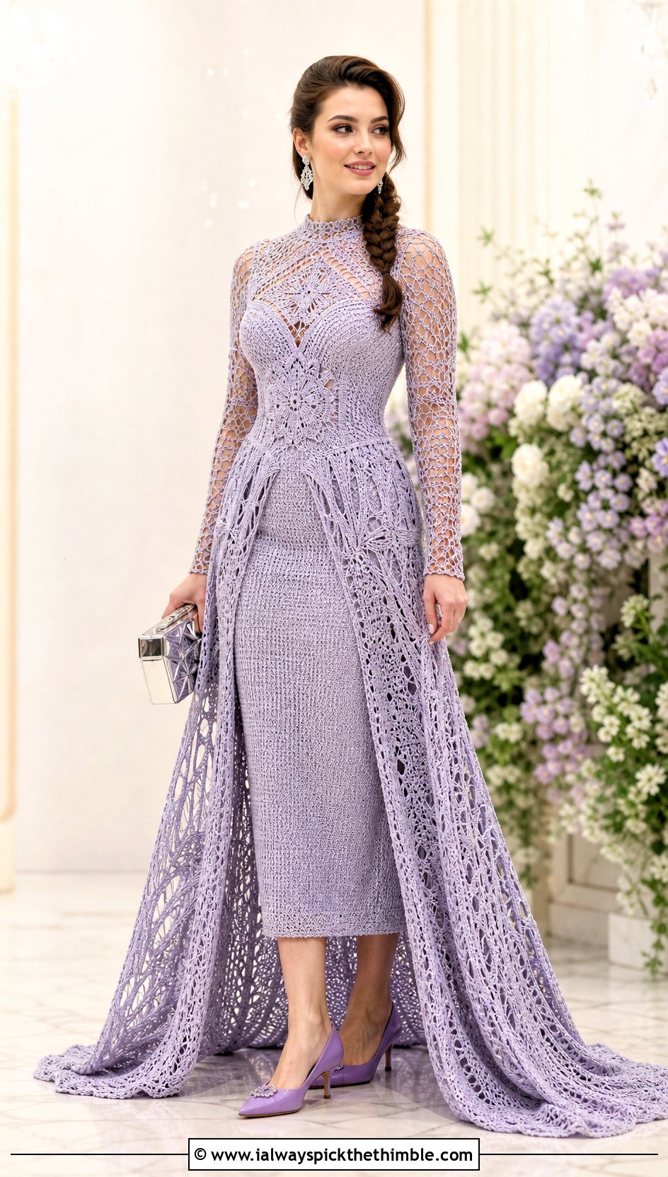Detachable Train Crochet Elsa Dress With Kitten Heels - 20 crochet elsa dress outfit ideas