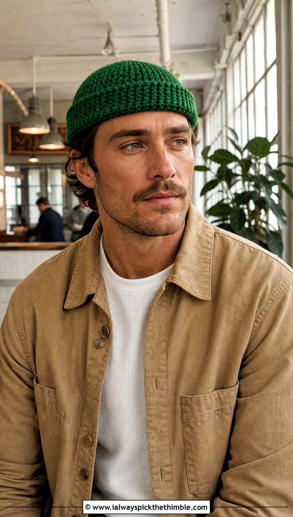 Docker Crochet Cap With Overshirt - 25 mens crochet hats outfit ideas