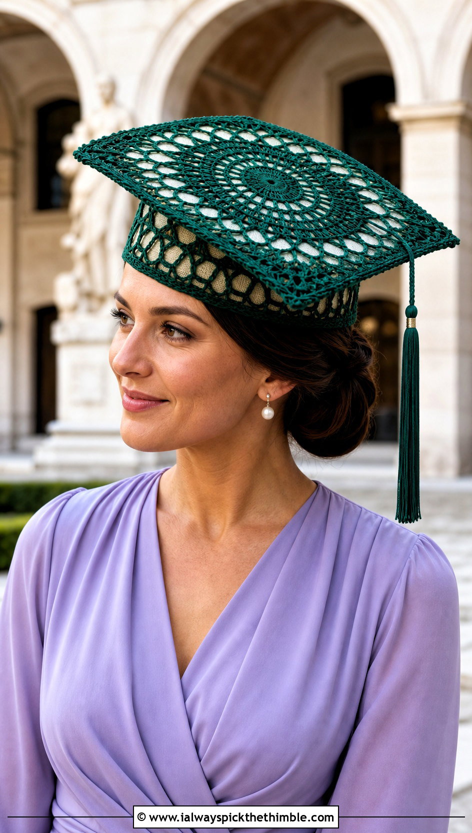Doily Crochet Graduation Cap With Wrap Dress - 25 crochet graduation cap outfit ideas