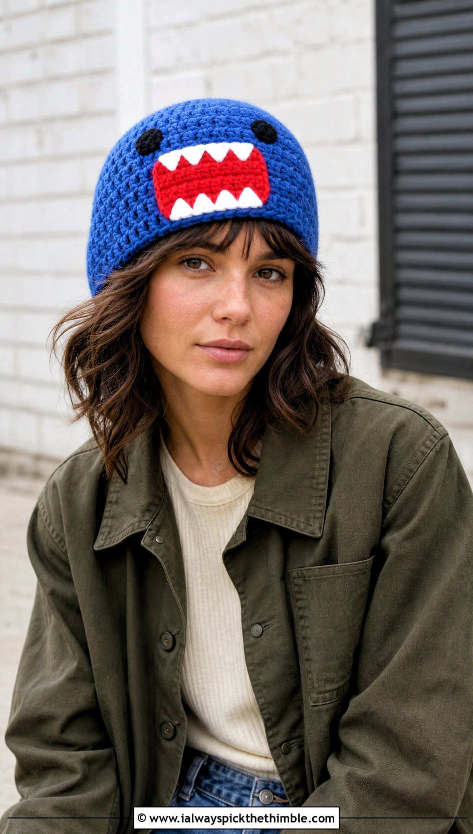 Domo Kun Crochet Beanie With Chore Jacket And Jeans - 20 Domo Kun Crochet Hat outfit ideas