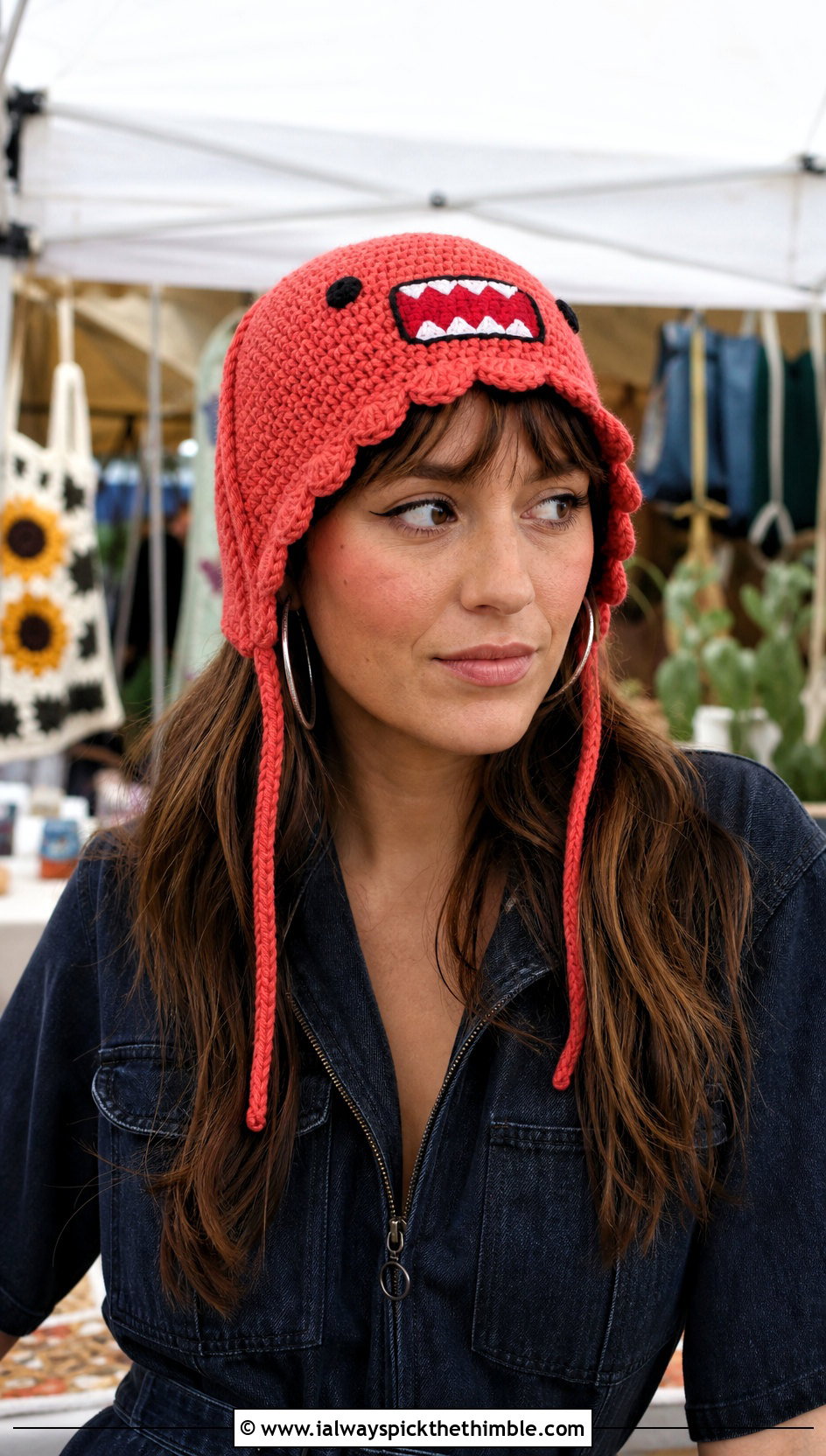 Domo Kun Crochet Bonnet Hat With Utility Jumpsuit - 20 Domo Kun Crochet Hat outfit ideas