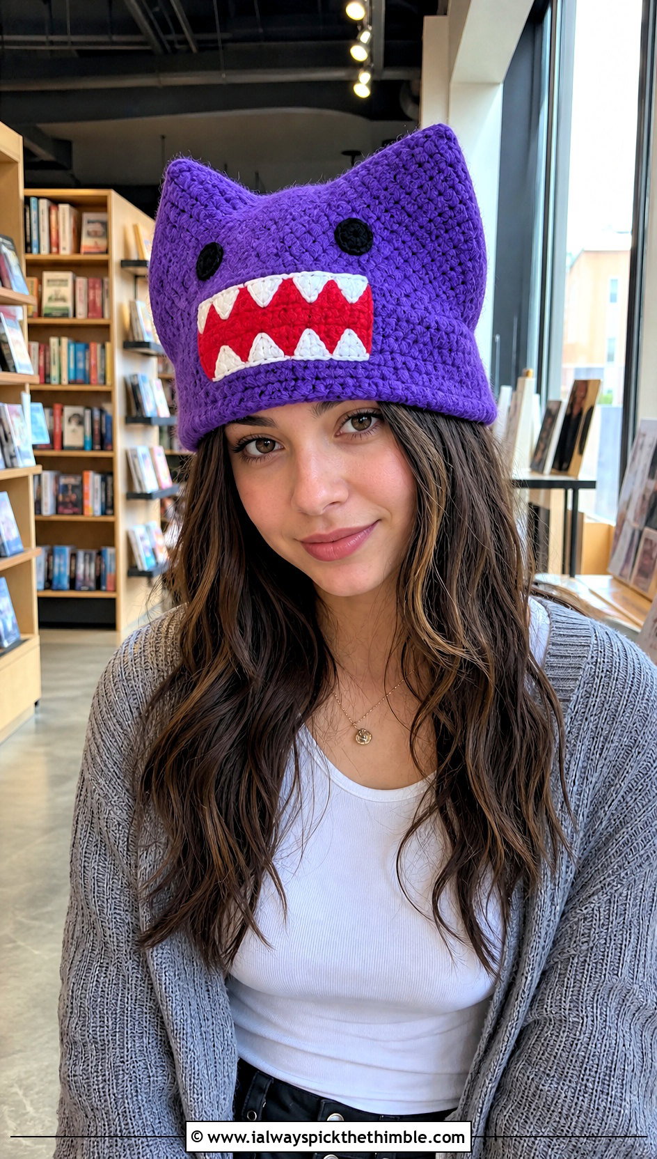 Domo Kun Crochet Cat Ear Hat With Cardigan And Cargo Skirt - 20 Domo Kun Crochet Hat outfit ideas