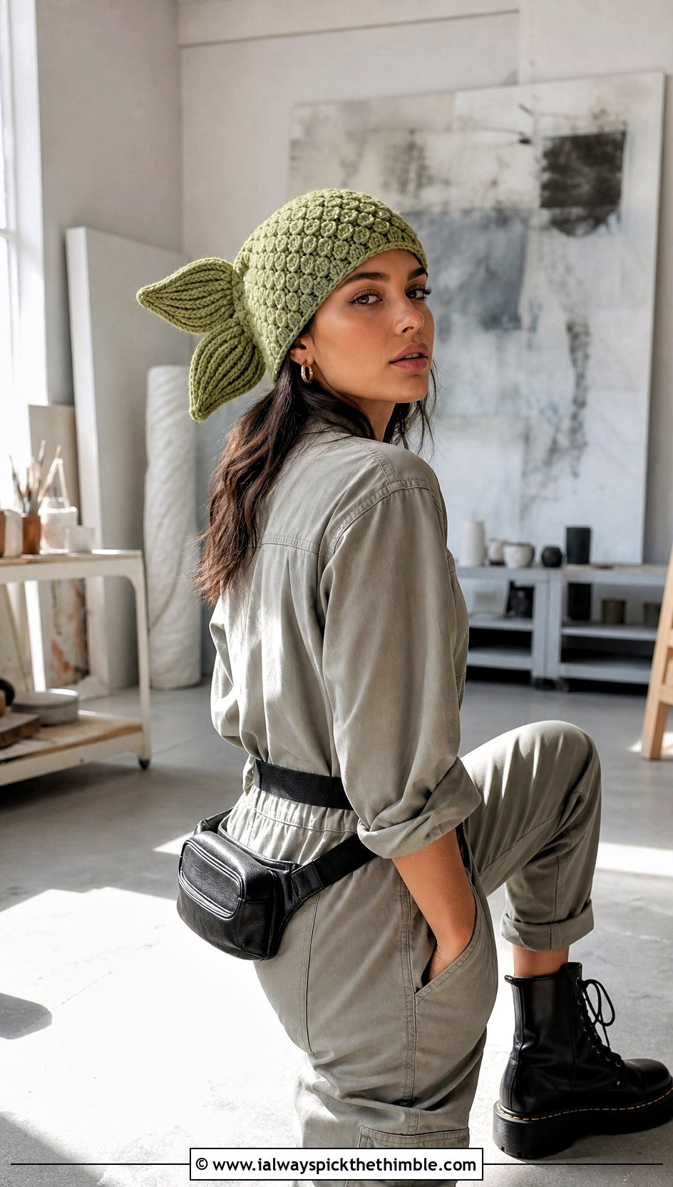 Double Fin Mermaid Tail Crochet Hat With Utility Jumpsuit - 15 Mermaid Tail Crochet Hat outfit ideas