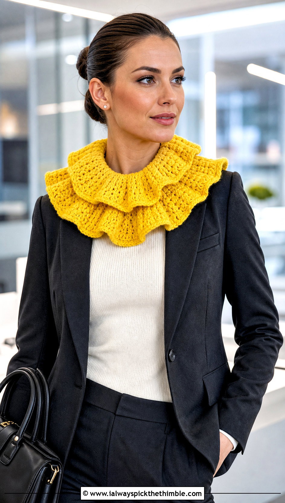 Double Tier Clown Crochet Ruffle Collar With Tailored Suit - 20 Clown Crochet Ruffle Collar outfit ideas