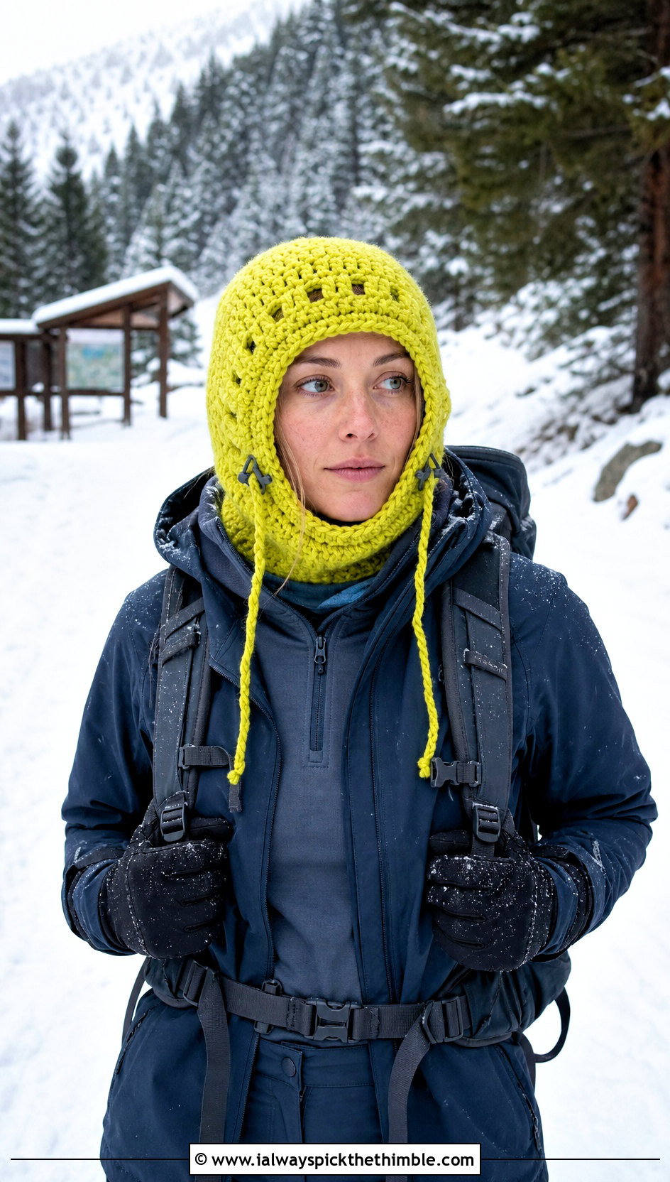Drawstring Crochet Balaclava With Parka - 20 hooded crochet balaclava outfit ideas