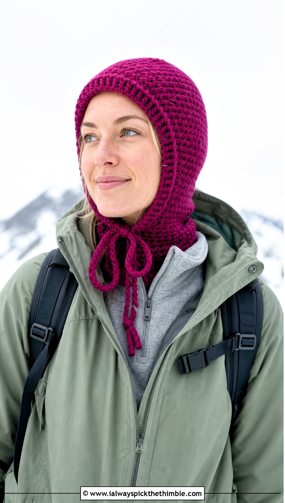 Drawstring Crochet Balaclava With Parka - 20 easy crochet balaclava outfit ideas