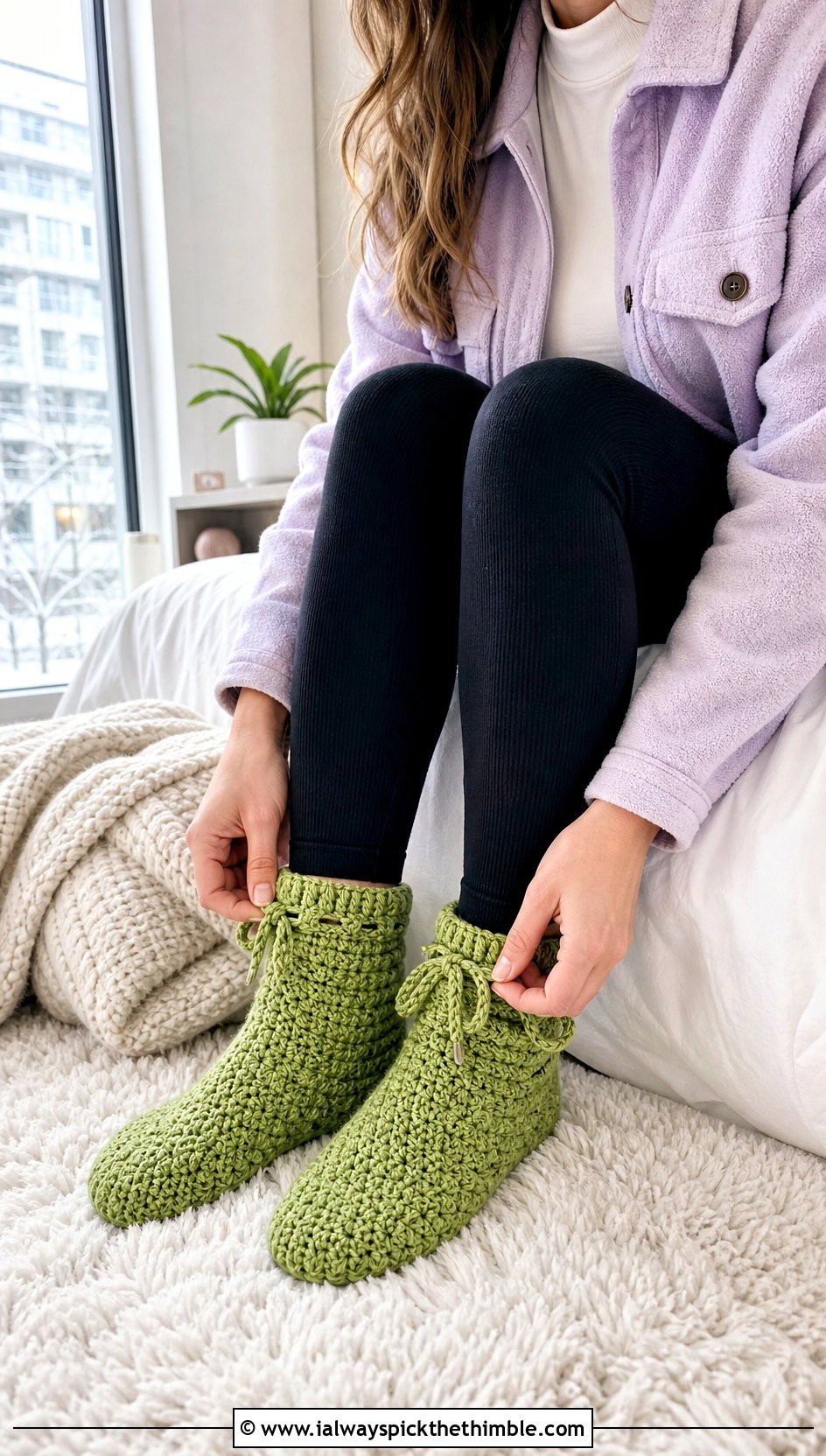 Drawstring Crochet Bed Socks With Thermal Layers - 25 crochet bed socks outfit ideas
