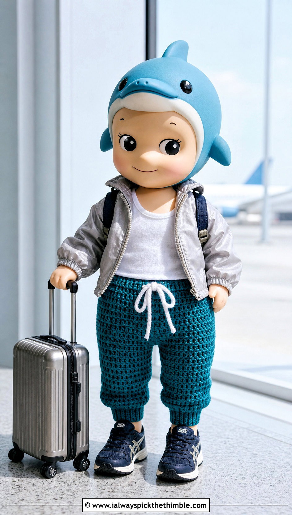Drawstring Crochet Sonny Angel Joggers With Windbreaker - 20 Crochet Sonny Angel Pants outfit ideas