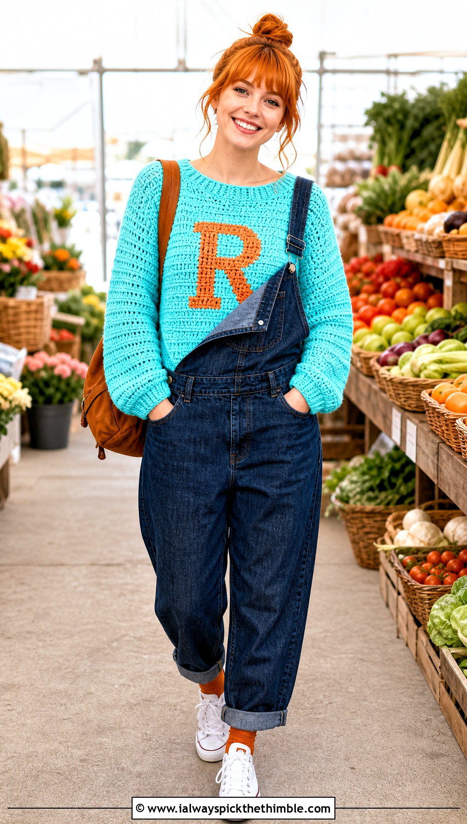 Drop Shoulder Crochet Ron Weasley Sweater With Overalls - 20 Crochet Ron Weasley Sweater outfit ideas
