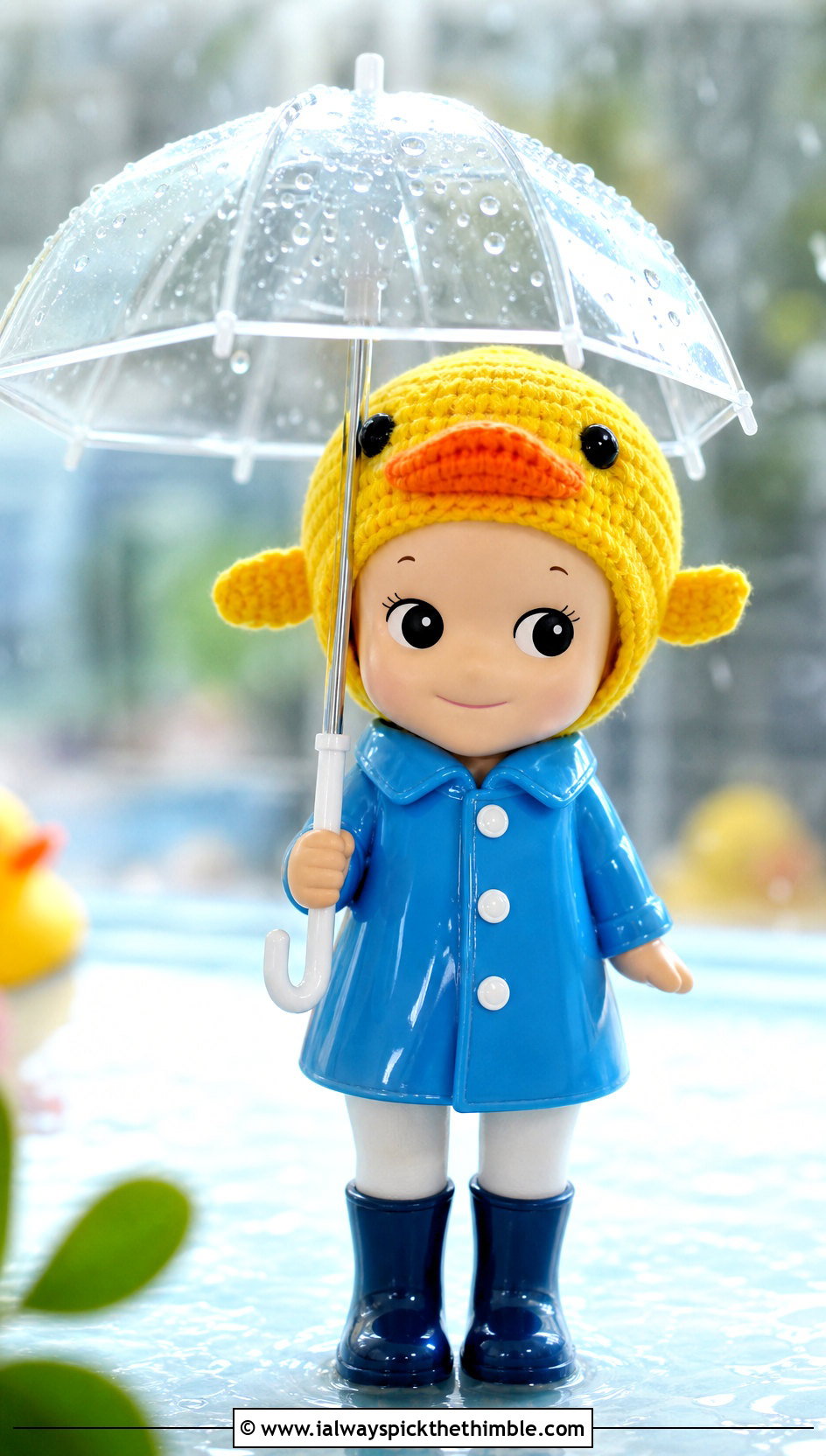 Duck Bill Bonnet Sonny Angel Crochet Hat With Raincoat - 20 sonny angel crochet hat outfit ideas