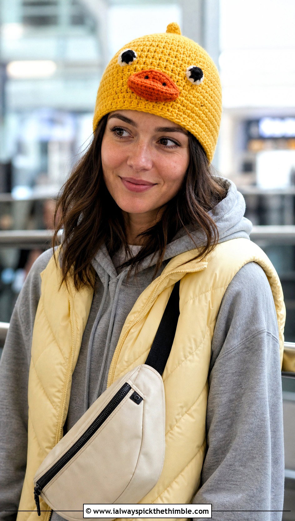 Duck Crochet Beanie With Matching Sweat Set - 20 funny crochet hat outfit ideas