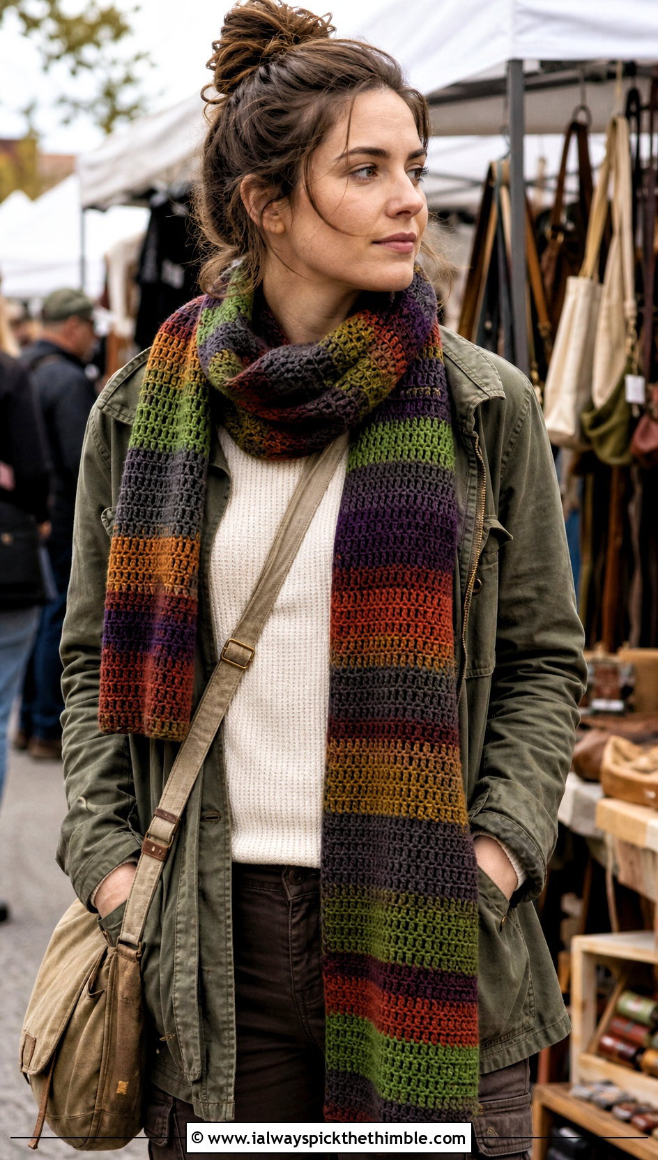 Duplicate Doctor Who Crochet Scarf With Utility Jacket - 20 Doctor Who Crochet Scarf outfit ideas