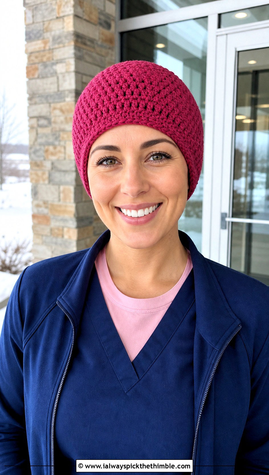 Ear Covering Crochet Scrub Cap With Winter Scrubs - 20 Crochet Scrub Cap outfit ideas