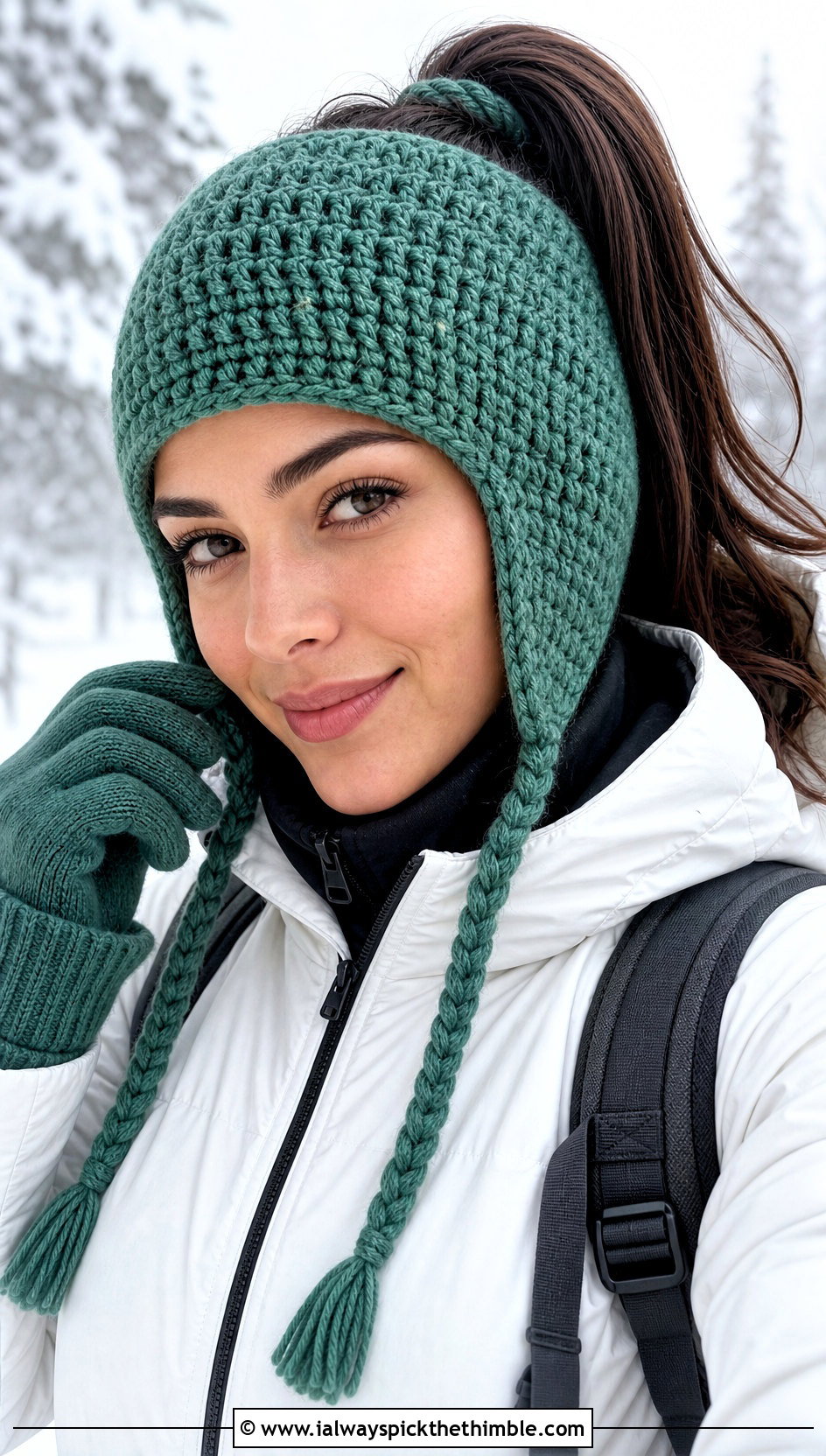 Ear Flap Ponytail Crochet Beanie With Parka - 20 crochet beanie with ponytail hole outfit ideas