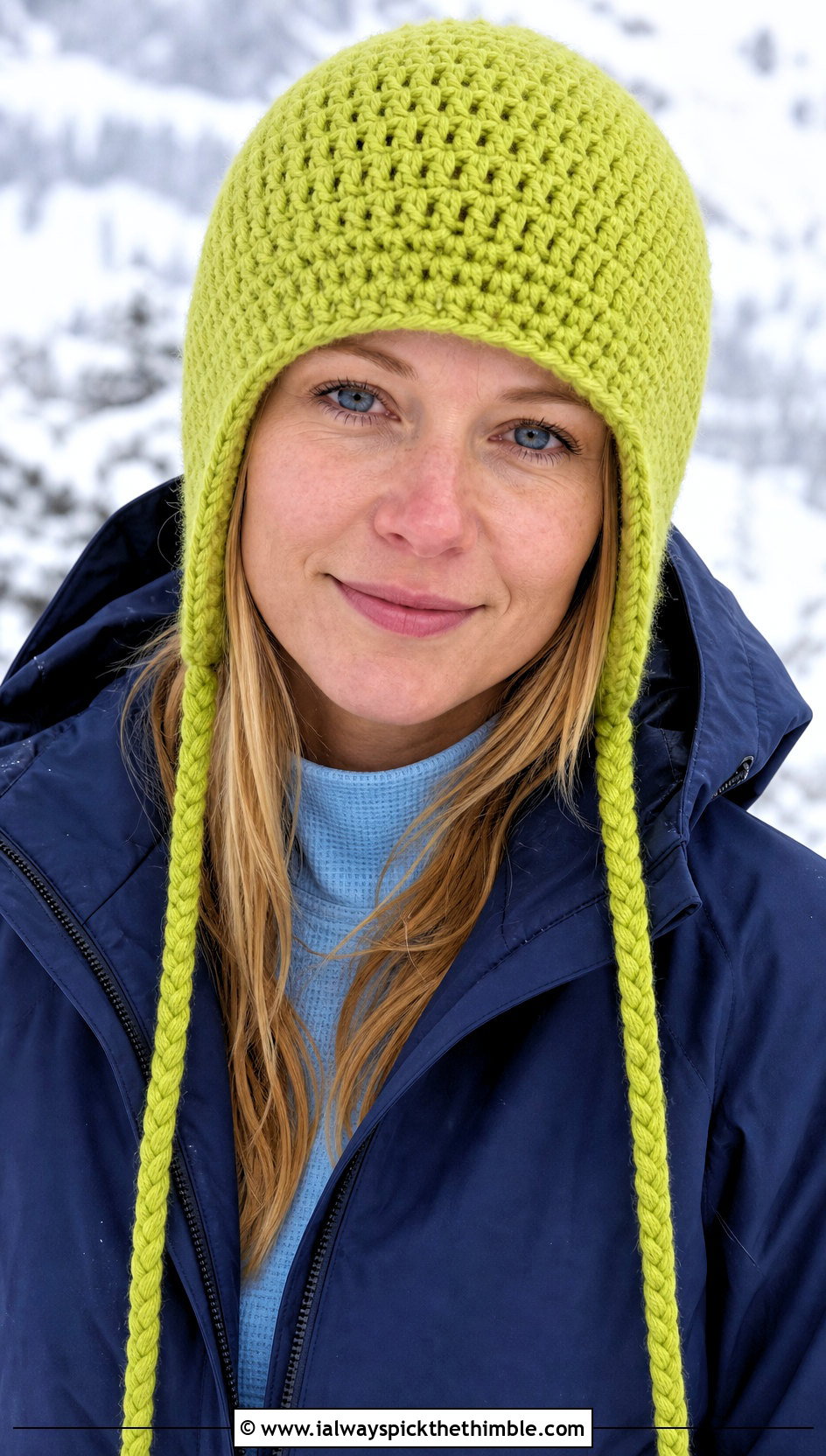 Earflap Braided Tie Beanie With Technical Jacket - 15 Braided Crochet Beanie outfit ideas