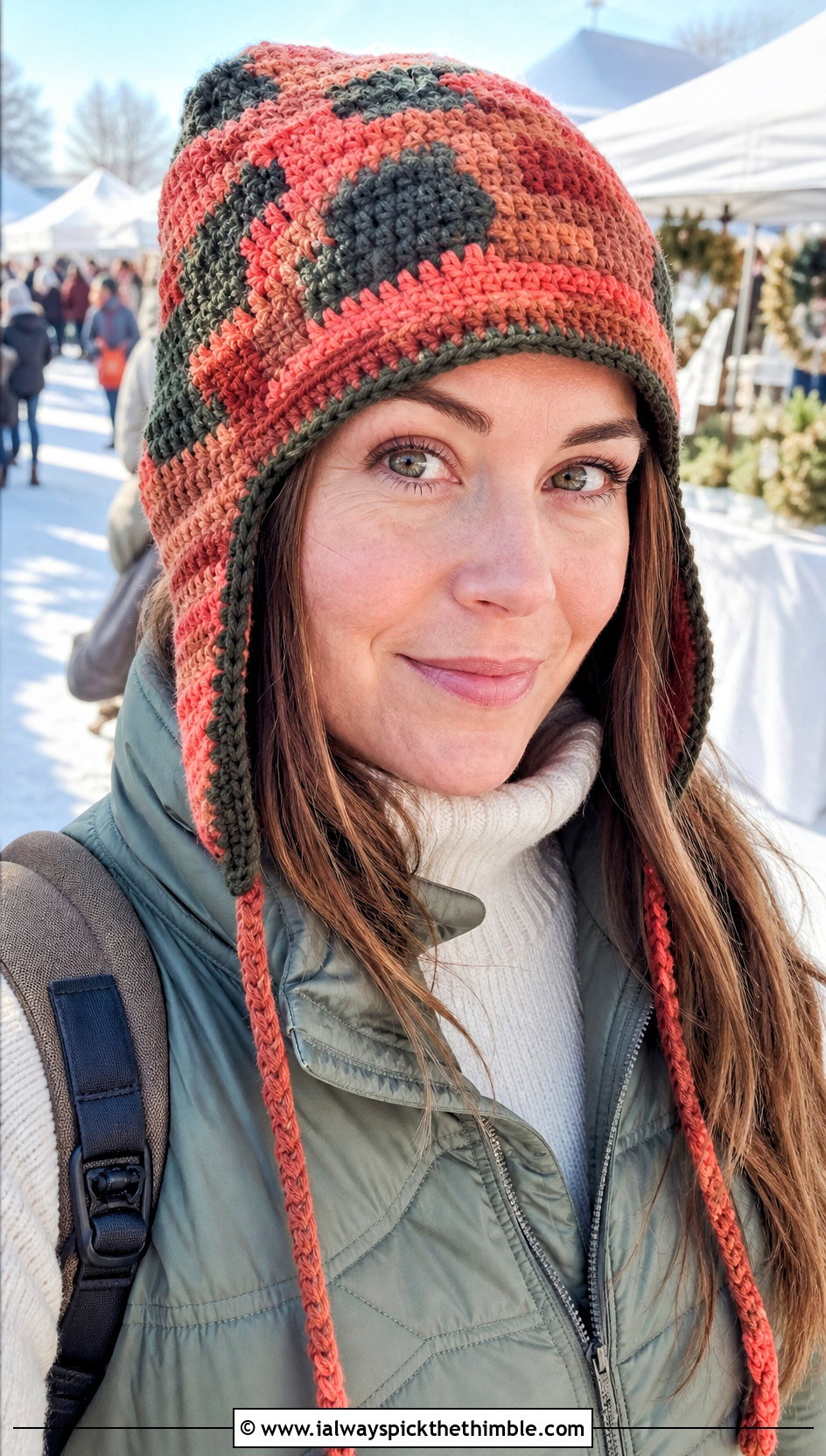 Earflap Camo Crochet Beanie With Quilted Vest - 20 Camo Beanie Crochet Hat outfit ideas