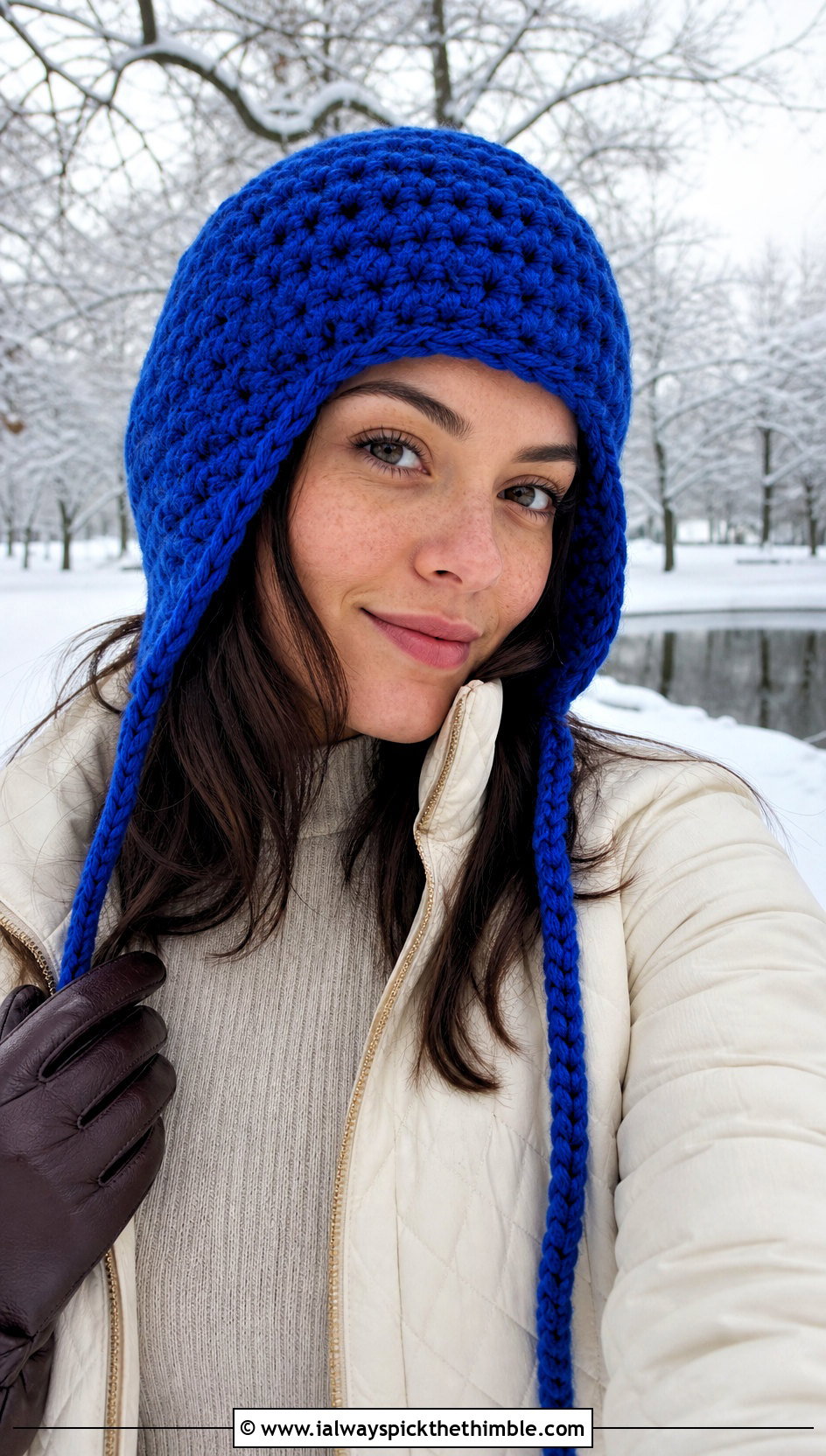 Earflap Chunky Crochet Hat With Quilted Jacket - 20 Chunky Yarn Crochet Hats outfit ideas