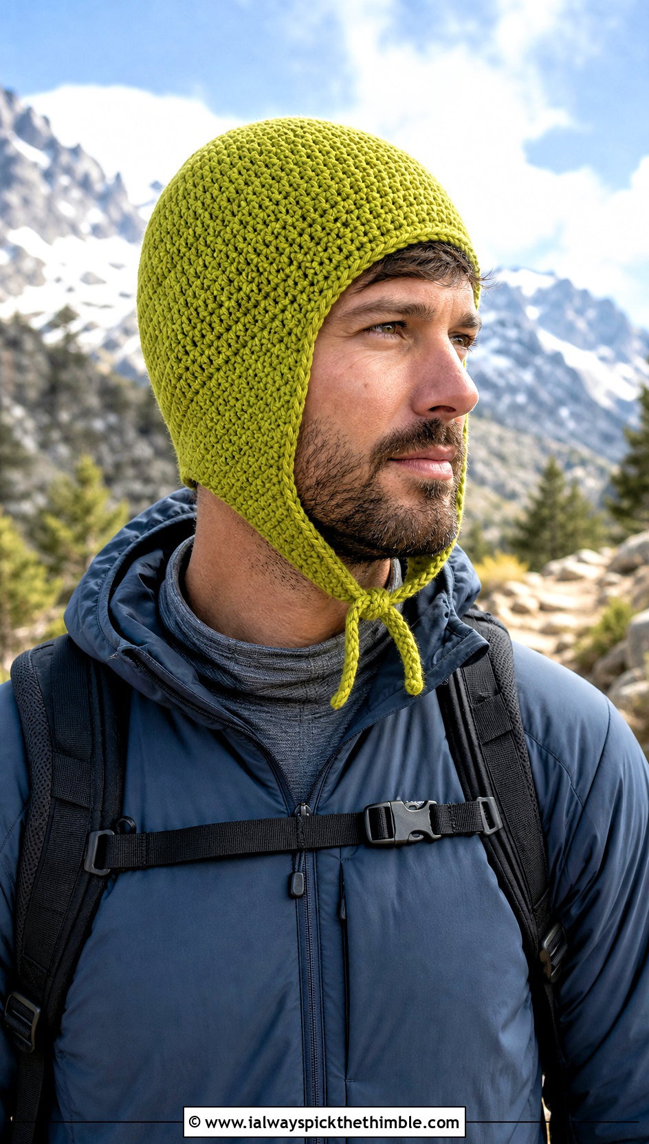 Earflap Crochet Beanie With Hiking Outfit - 25 mens crochet beanie outfit ideas