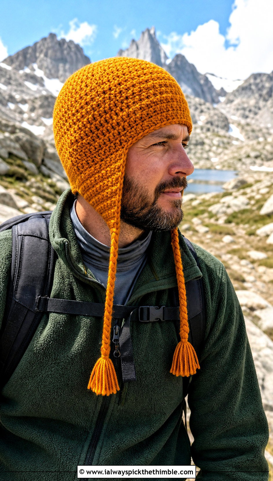 Earflap Crochet Beanie With Hiking Outfit - 20 crochet hat ideas for men
