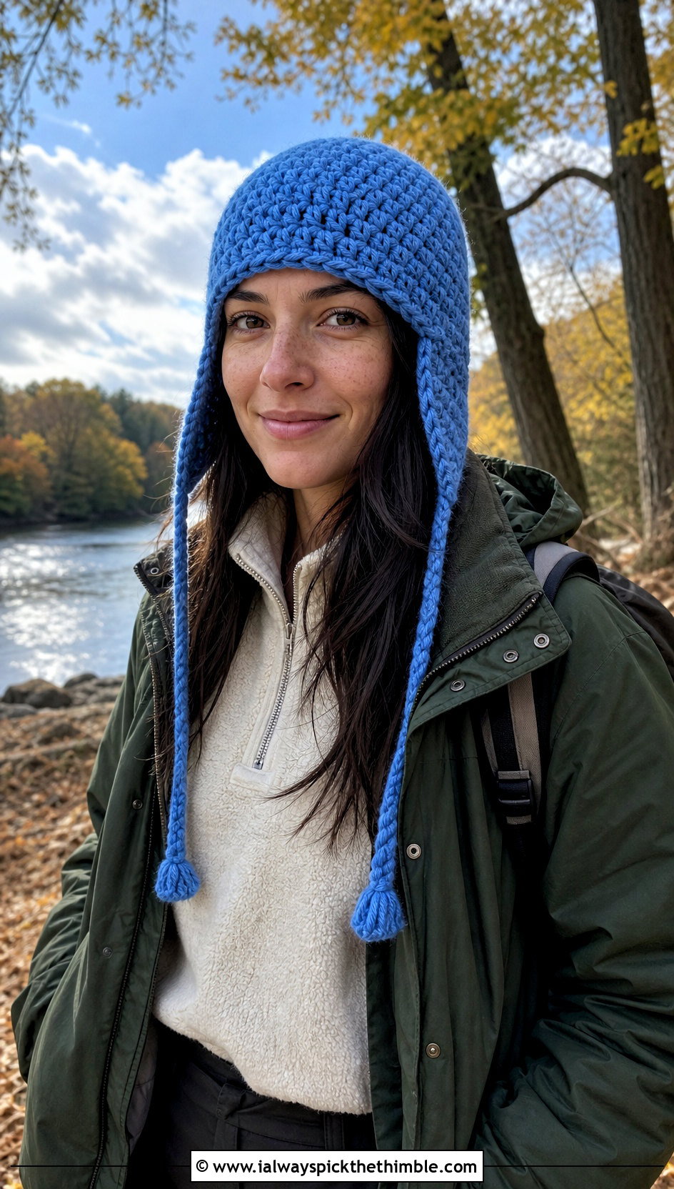 Earflap Crochet Beanie With Parka - 20 Fall Crochet Beanie outfit ideas