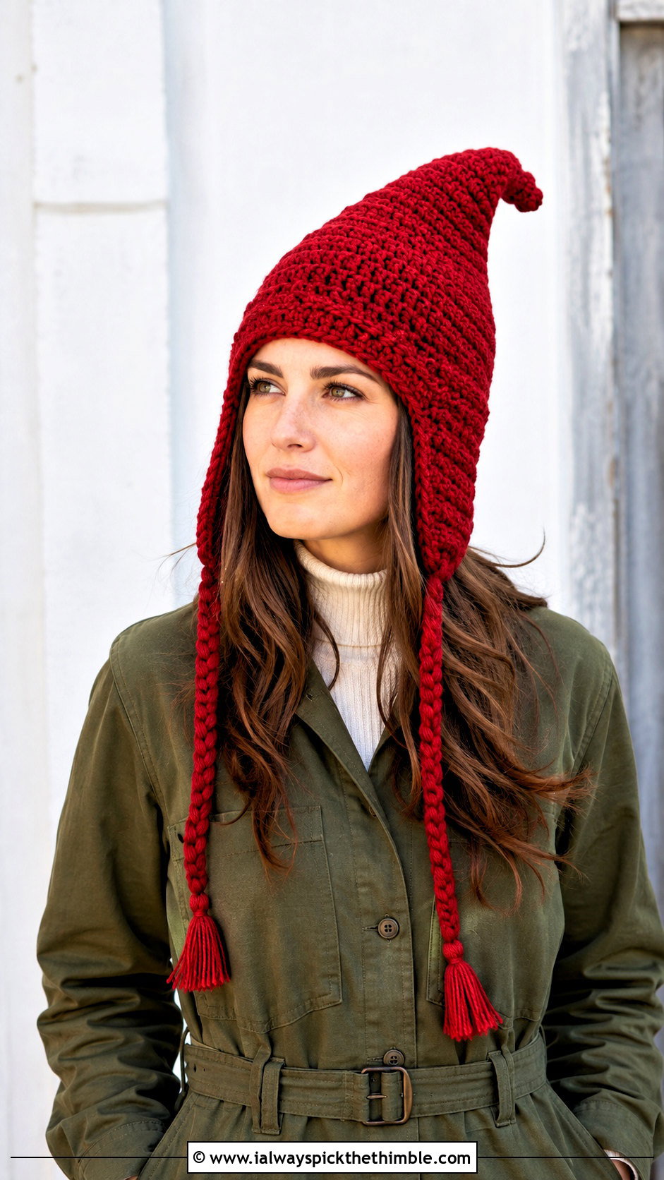 Earflap Crochet Gnome Hat With Utility Jumpsuit - 15 Adult Crochet Gnome Hat outfit ideas