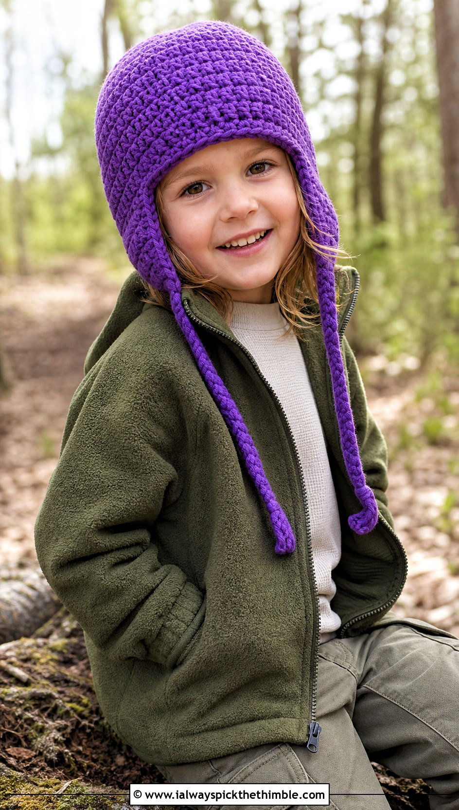 Earflap Crochet Hat With Fleece Jacket - 25 childrens crochet hats outfit ideas