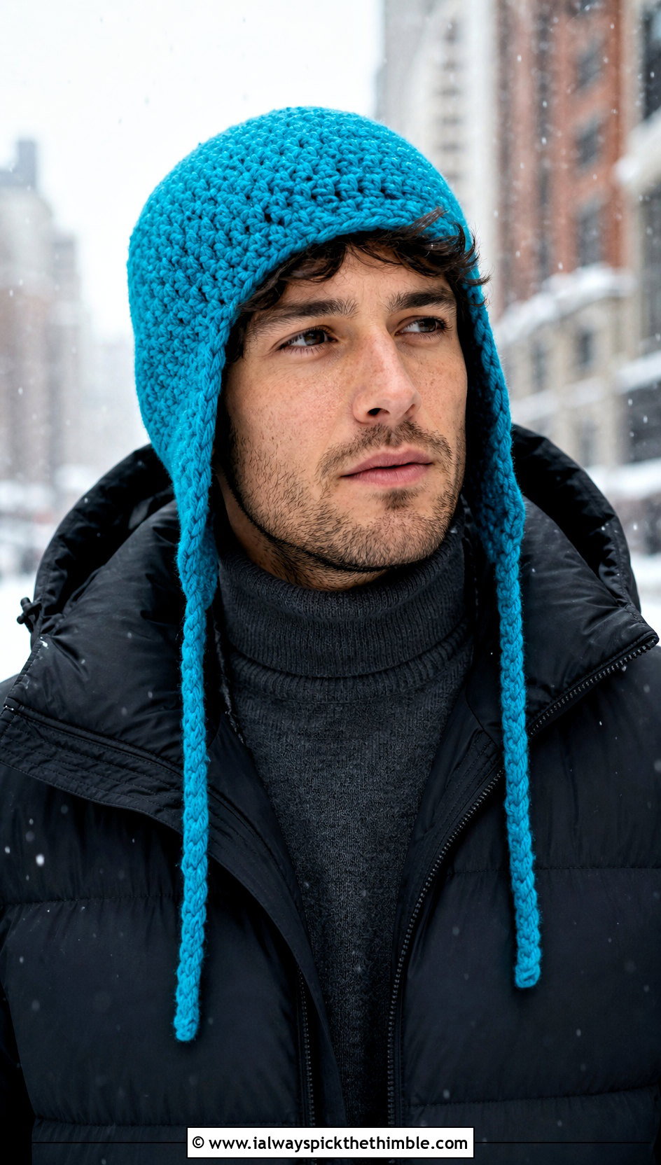 Earflap Crochet Hat With Puffer Jacket - 25 crochet hats men outfit ideas