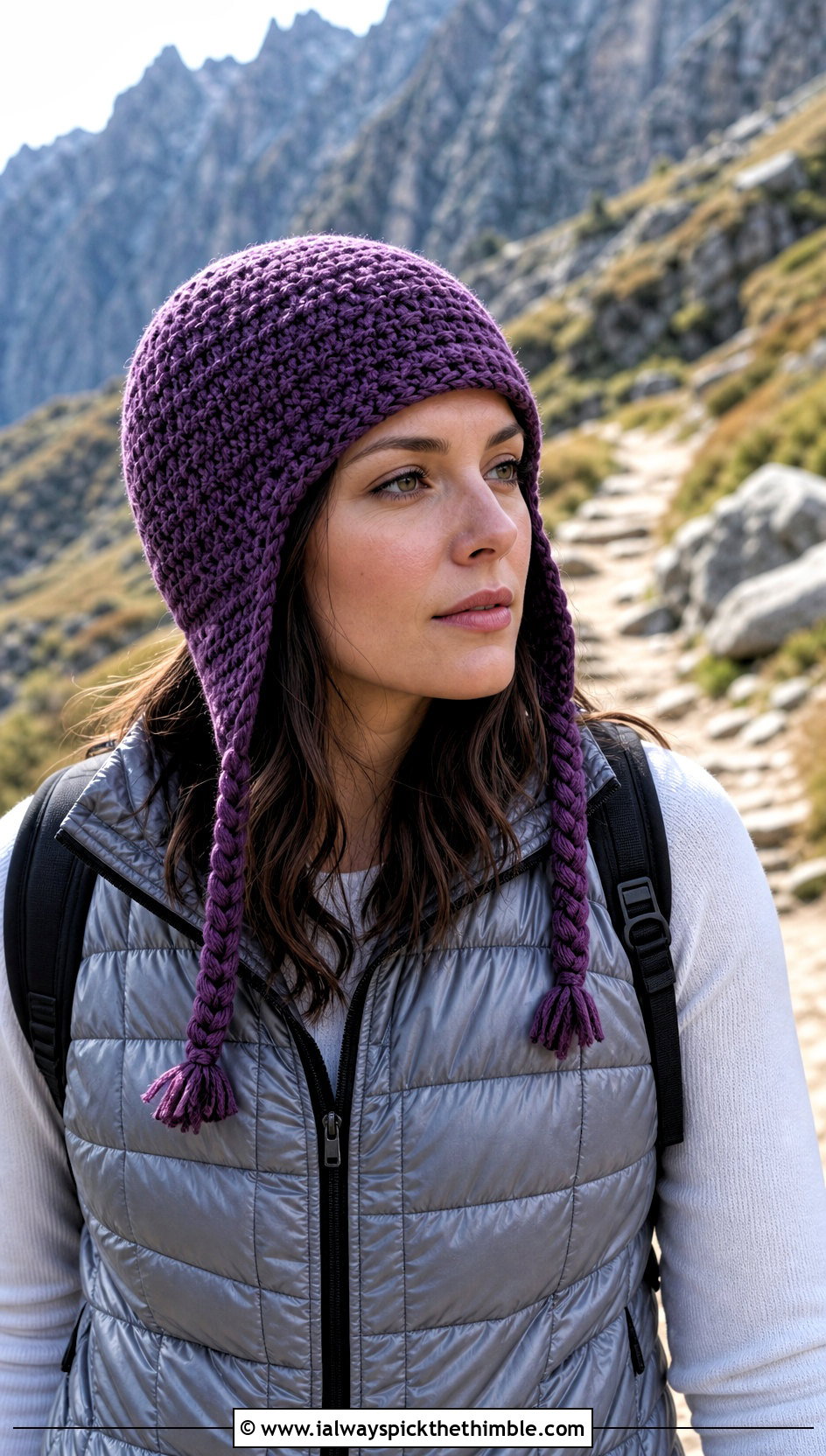 Earflap Crochet Hat With Quilted Vest And Fleece Pants - 25 women crochet hat outfit ideas