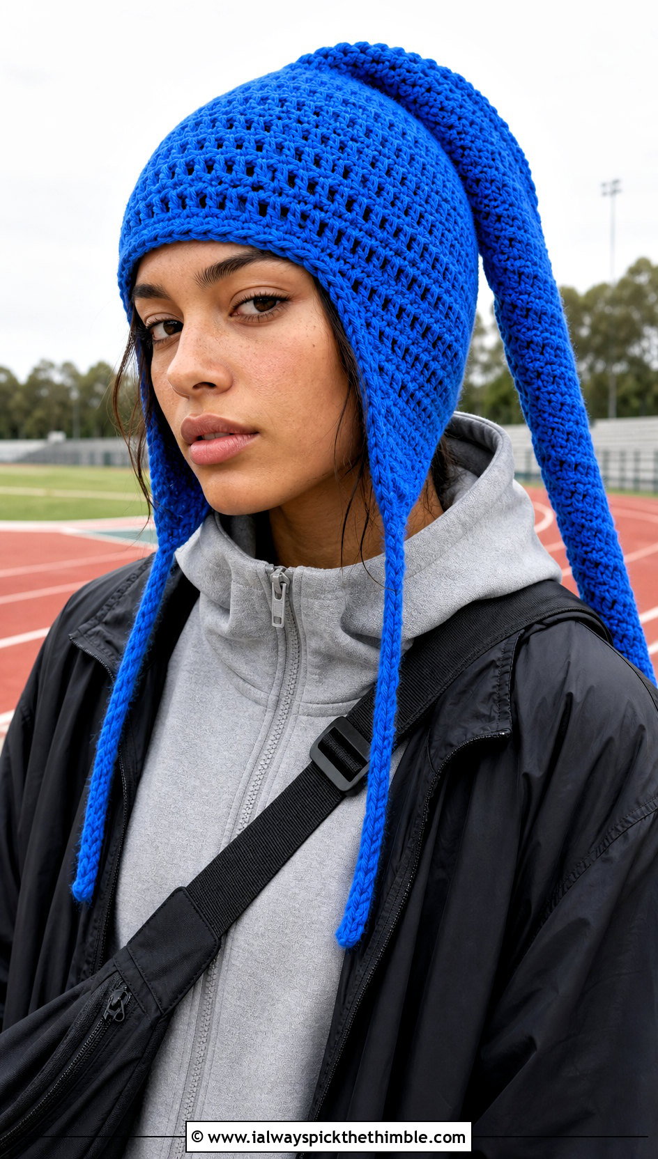 Earflap Crochet Long Stocking Cap With Athleisure - 20 Crochet Long Stocking Cap outfit ideas