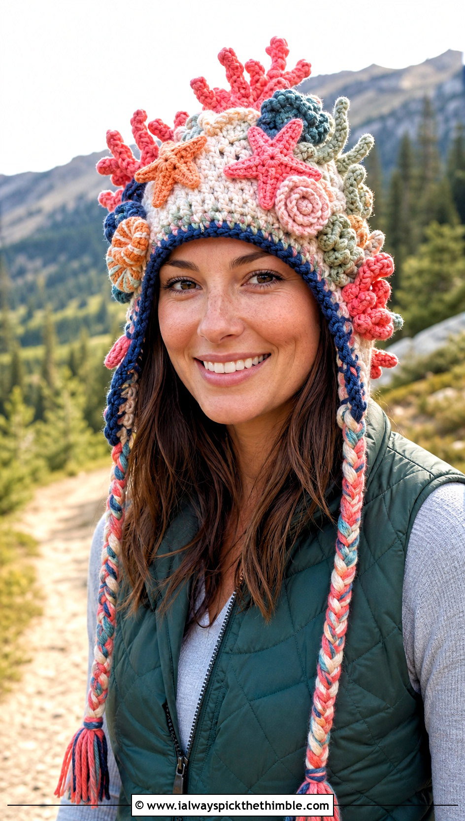 Earflap Crochet Scarecrow Hat With Puffer Vest - 20 crochet scarecrow hat outfit ideas