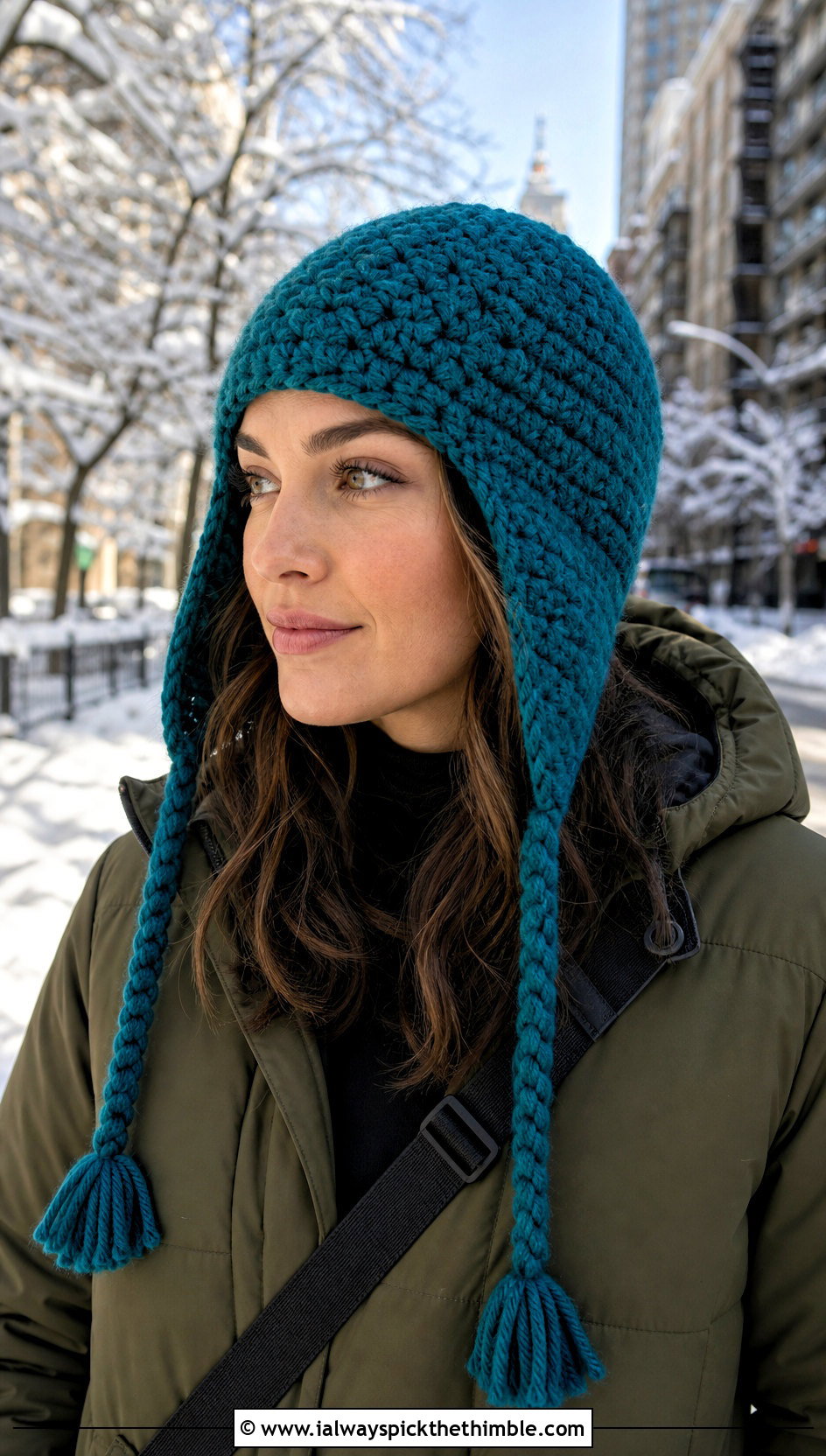 Earflap Crochet Ski Hat With Parka And Cargo Pants - 20 crochet ski hat outfit ideas