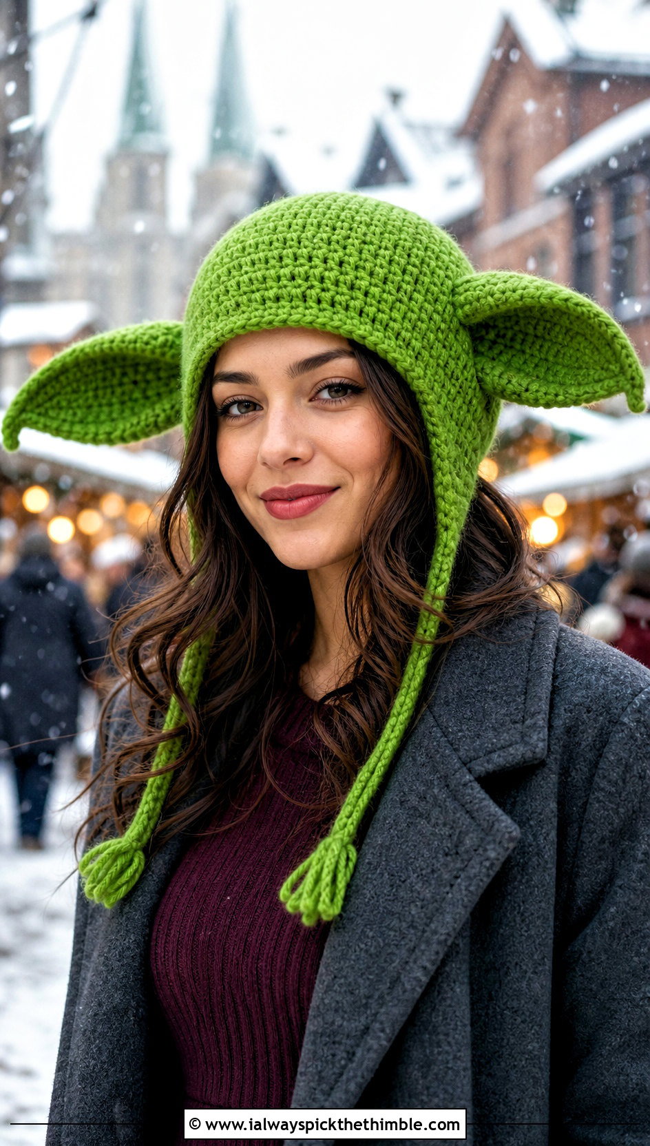 Earflap Dobby Crochet Hat With Sweater Dress And Knee High Boots - 20 dobby crochet hat outfit ideas