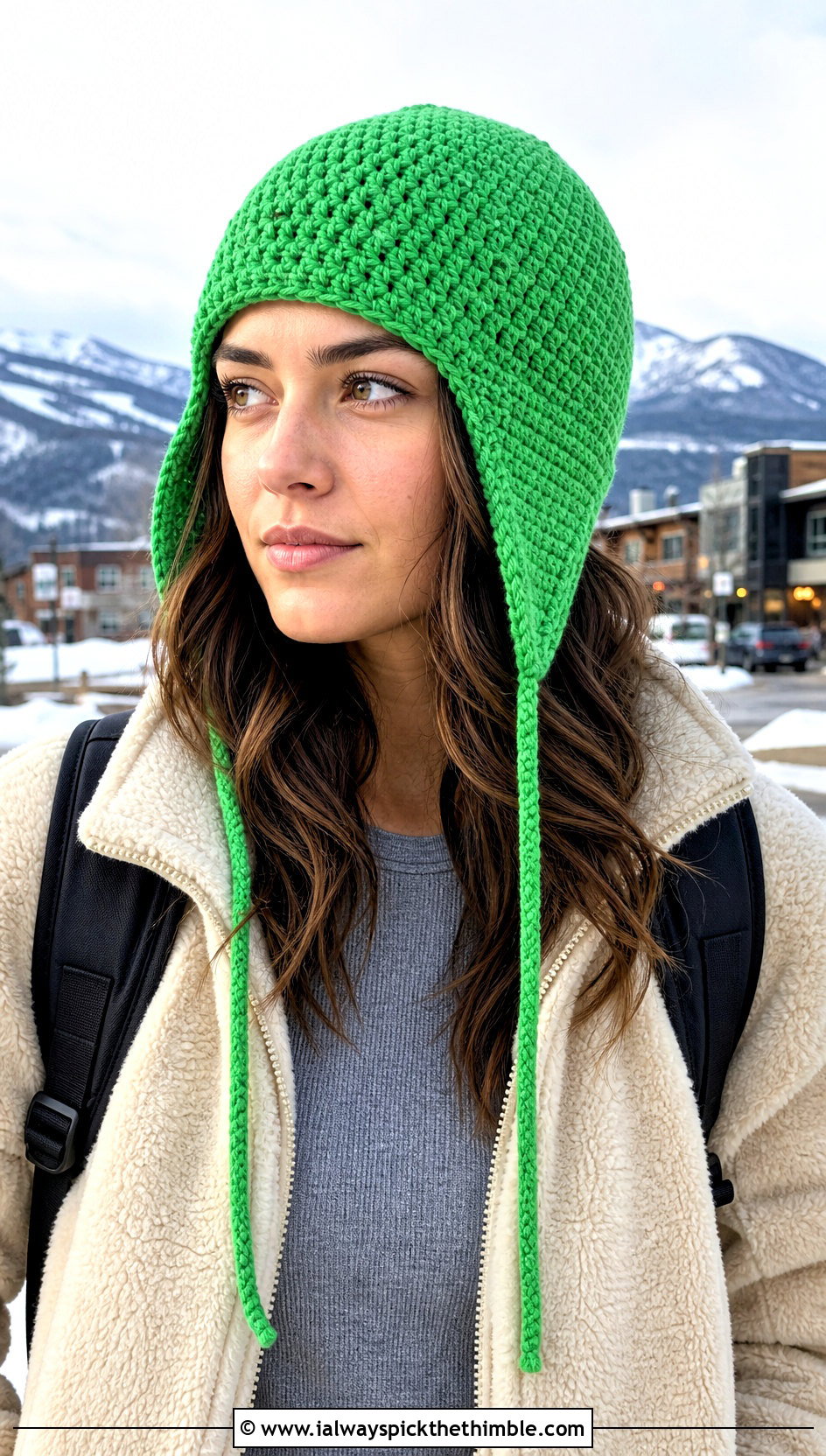 Earflap Size 4 Yarn Crochet Beanie With Sherpa Jacket - 20 Crochet Beanie Size 4 Yarn outfit ideas