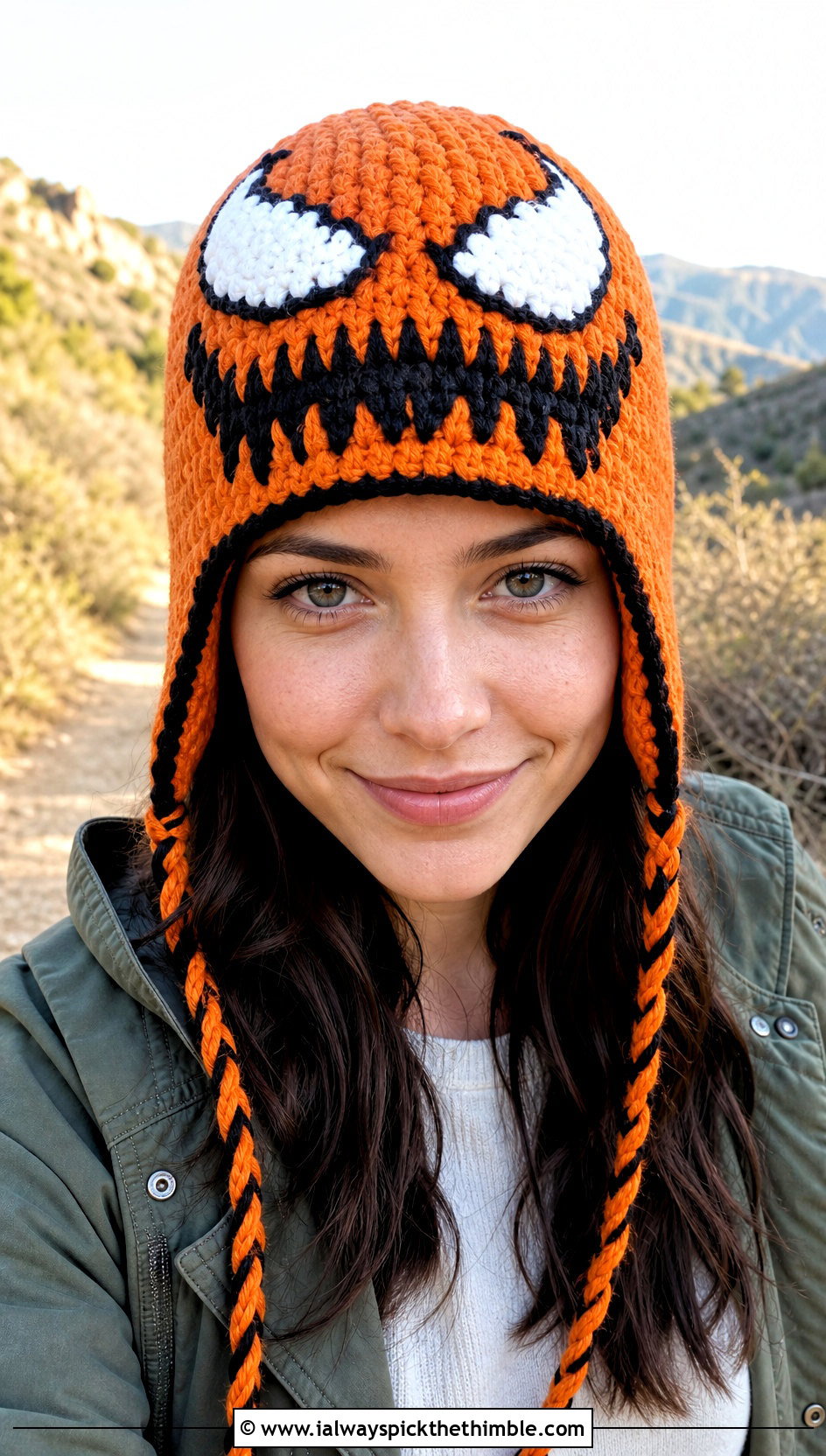 Earflap Venom Crochet Beanie With Utility Jacket - 20 venom crochet beanie outfit ideas
