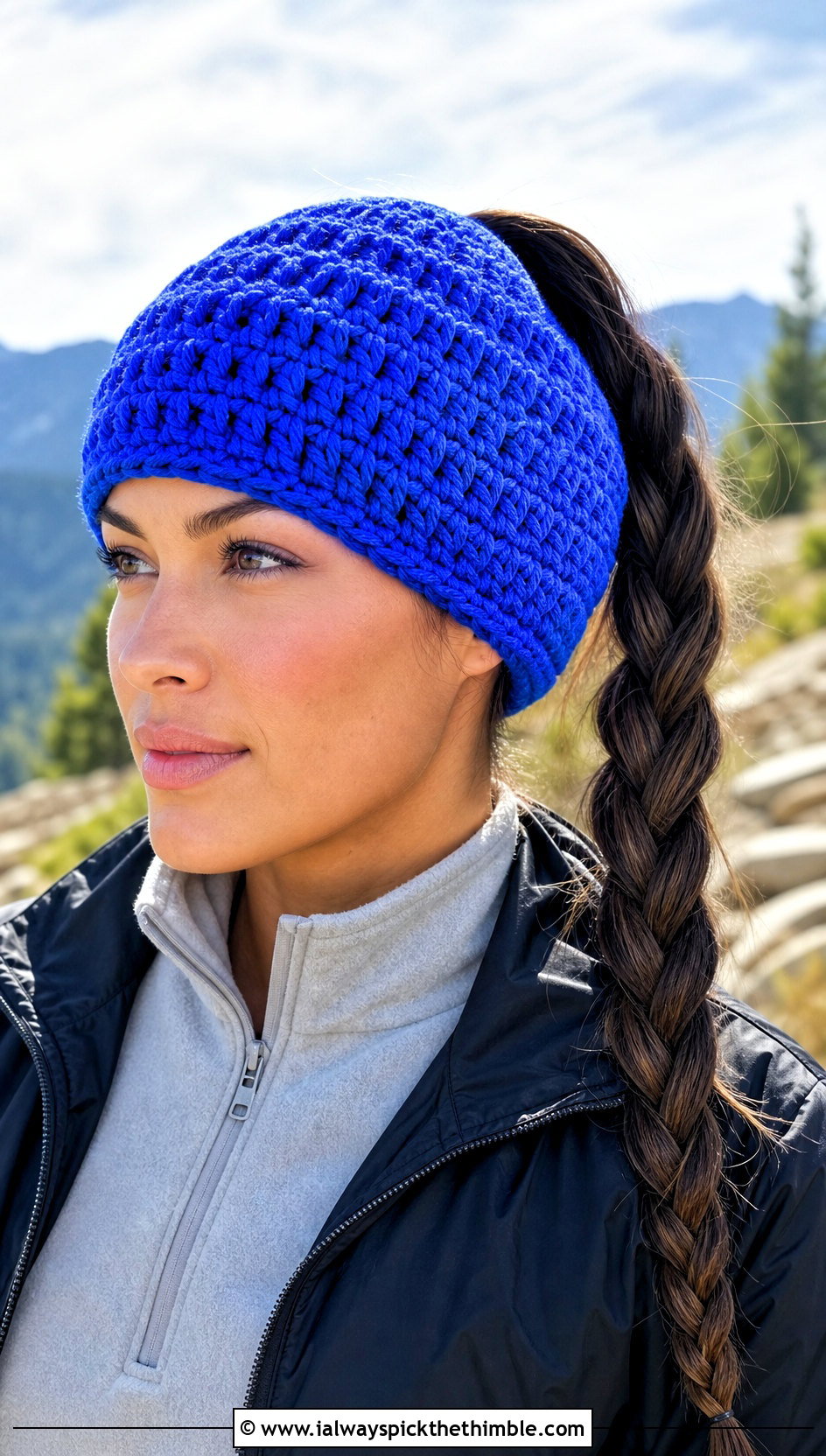 Elastic Opening Bun Crochet Beanie With Fleece And Cargo Joggers - 20 Bun Crochet Beanie outfit ideas