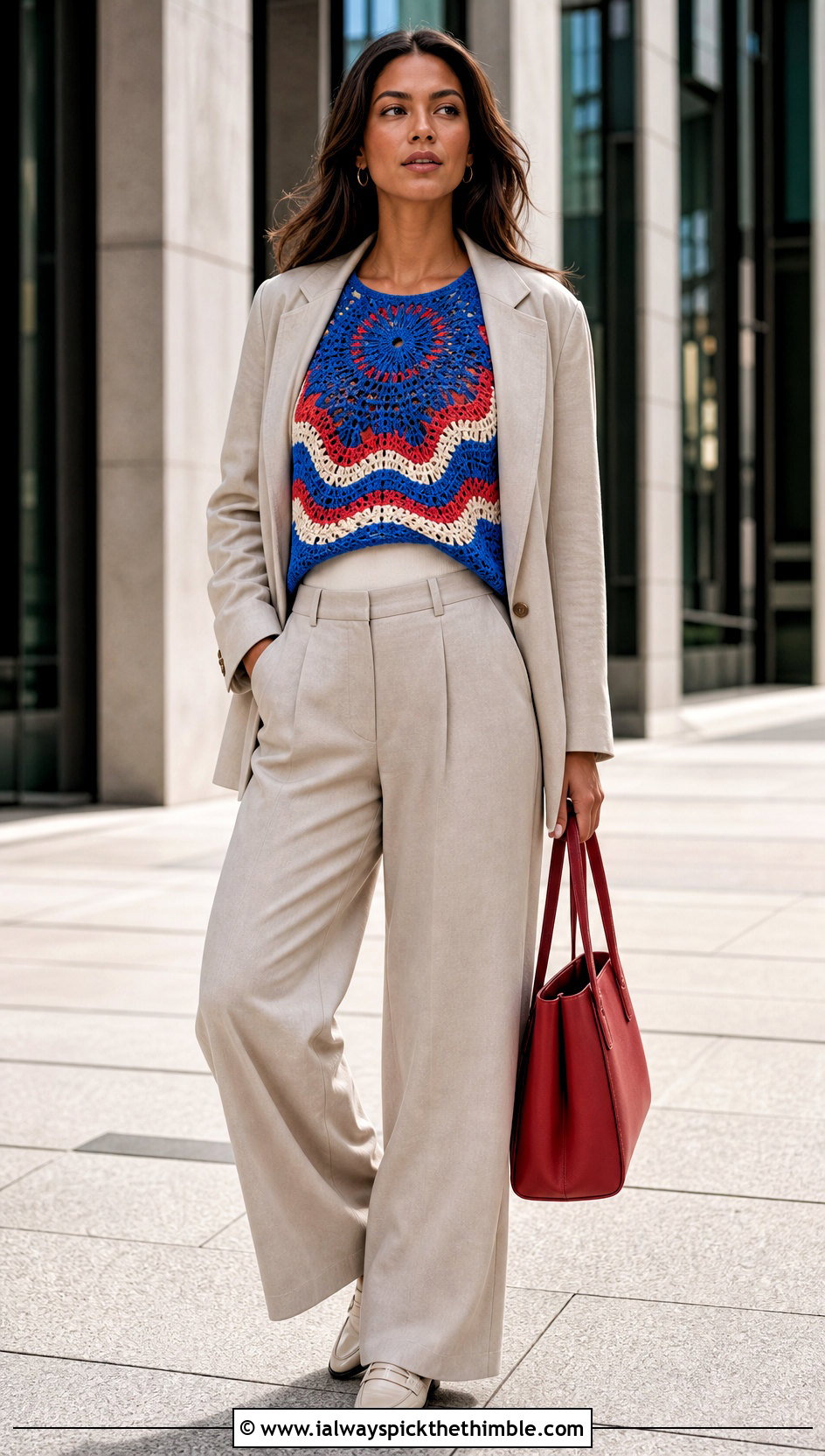 Electric Sun Crochet Tee With Relaxed Suit - 15 electric sun crochet tee outfit ideas