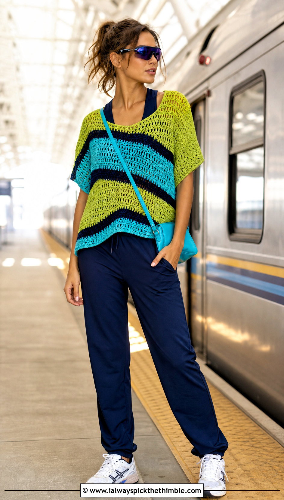 Electric Sun Crochet Tee With Track Pants - 15 electric sun crochet tee outfit ideas