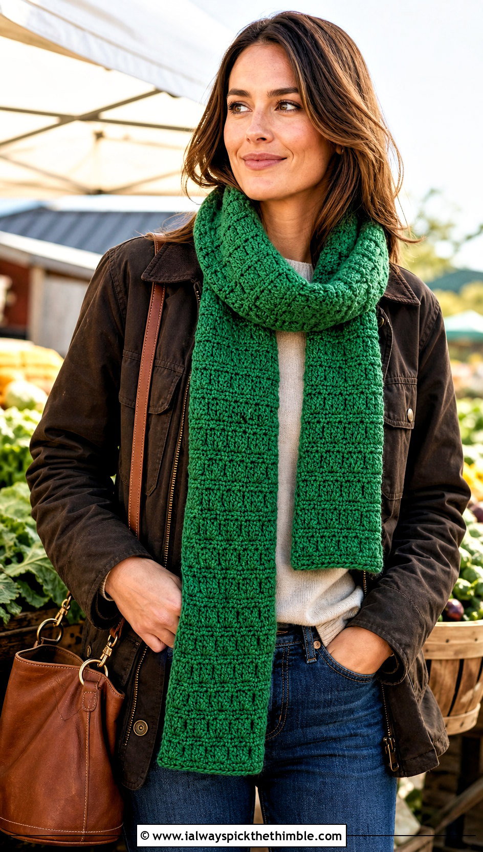 Elizabeth Stitch Sampler Scarf With Barn Jacket - 20 Crochet Stitch Sampler Scarf outfit ideas