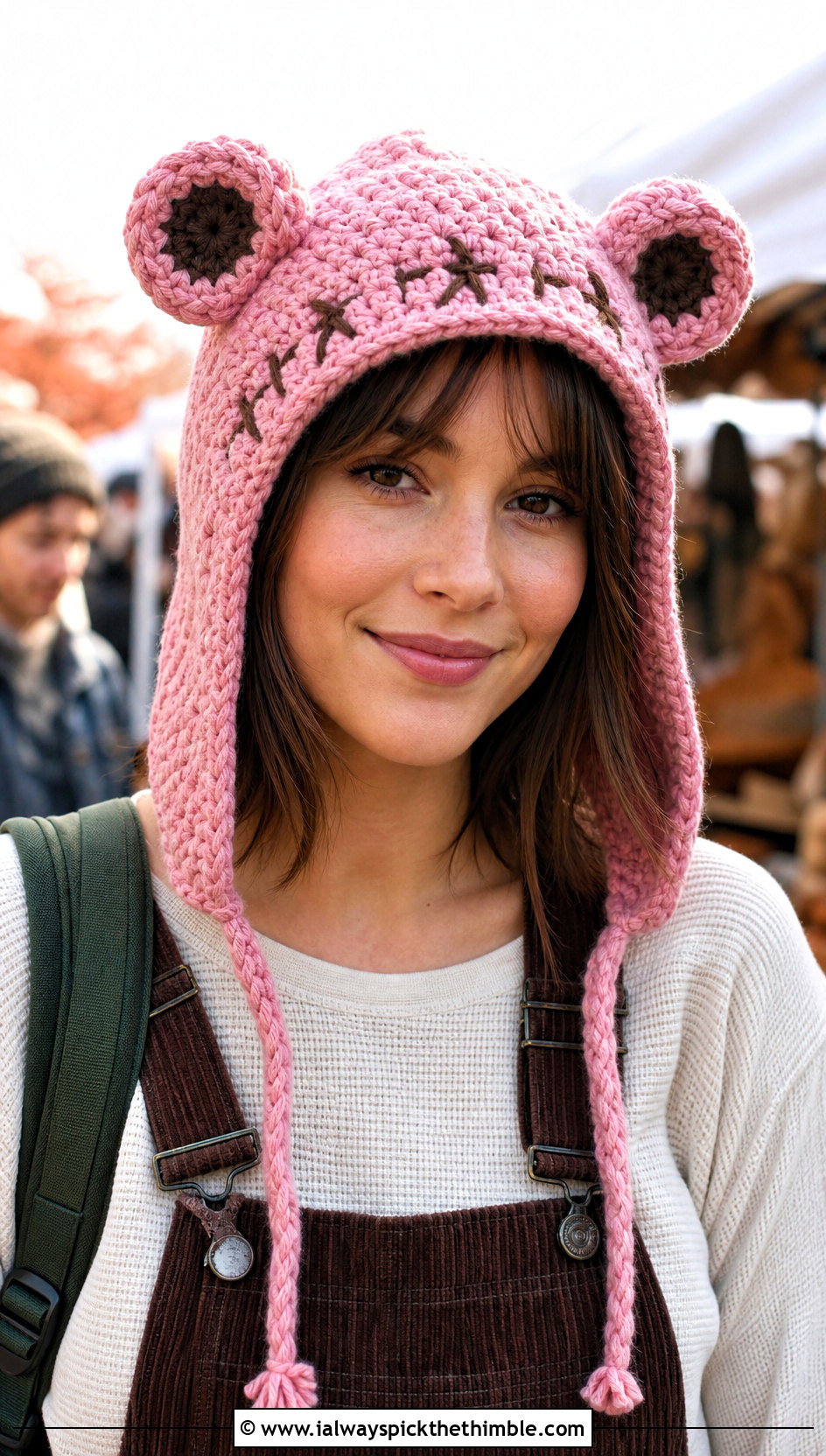 Ewok Crochet Hood Hat With Corduroy Overalls - 20 crochet star wars hat outfit ideas